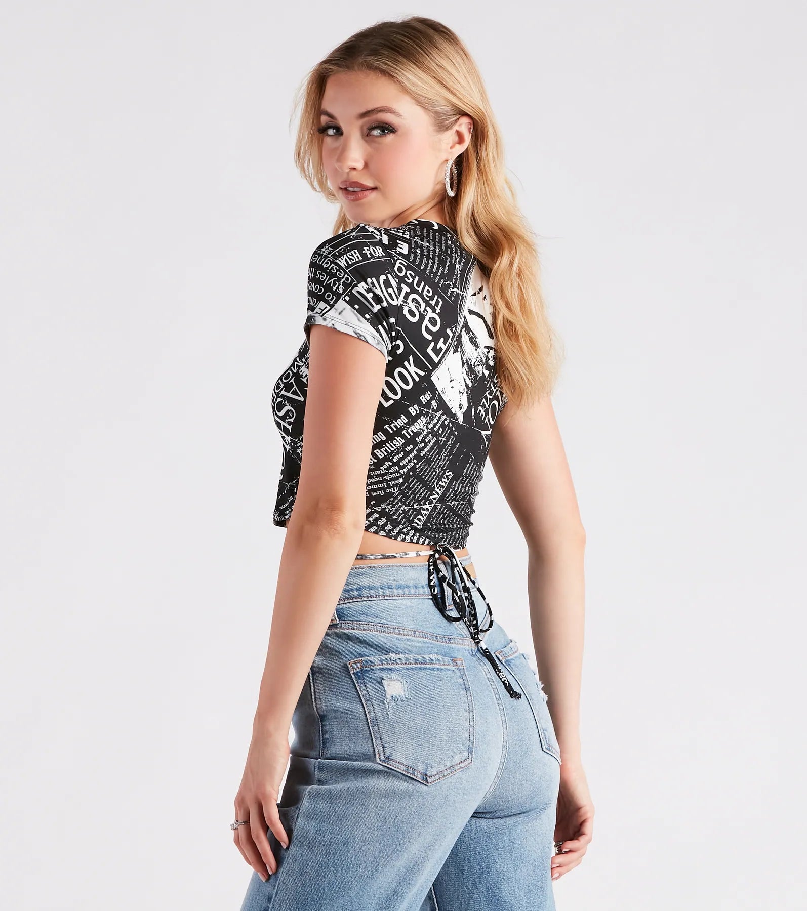 Ultimate Newspaper Print Crop Top - Stay Trendy & Chic