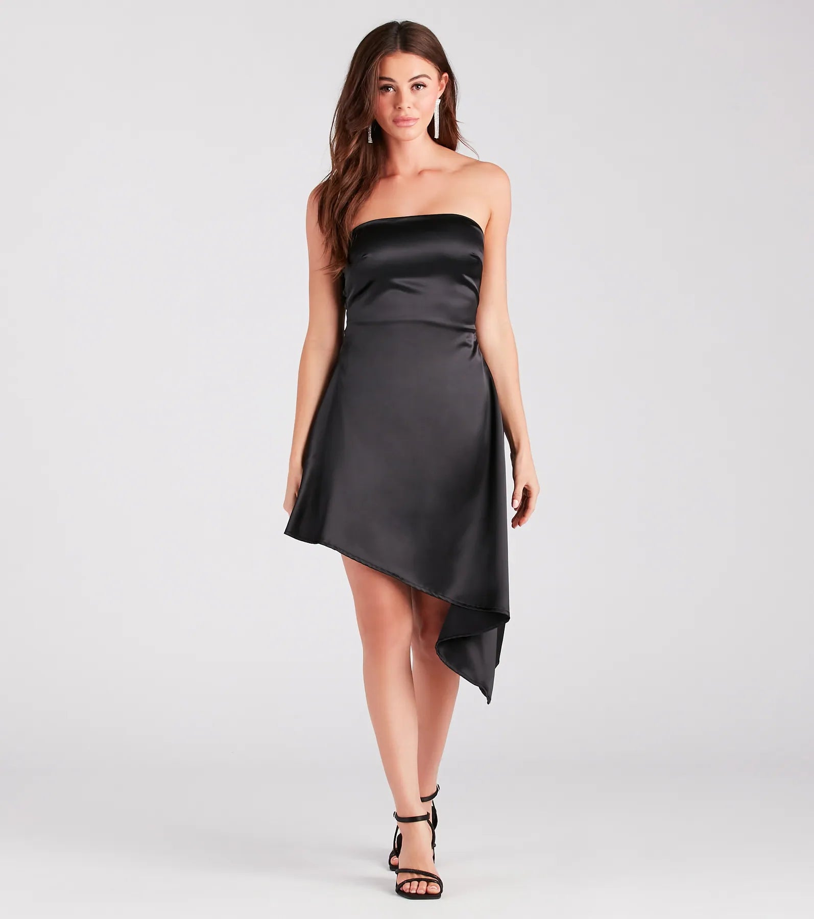 Premium Satin Asymmetric Cocktail Dress - Ultimate Elegance