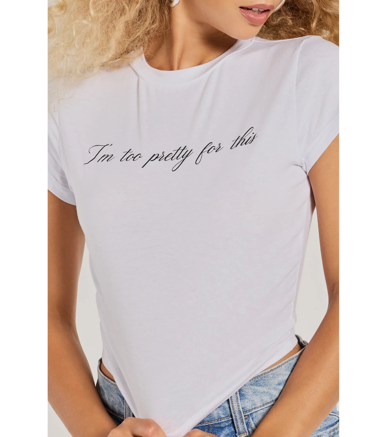 Ultimate 'I'm Too Pretty For This' Crop Graphic Tee