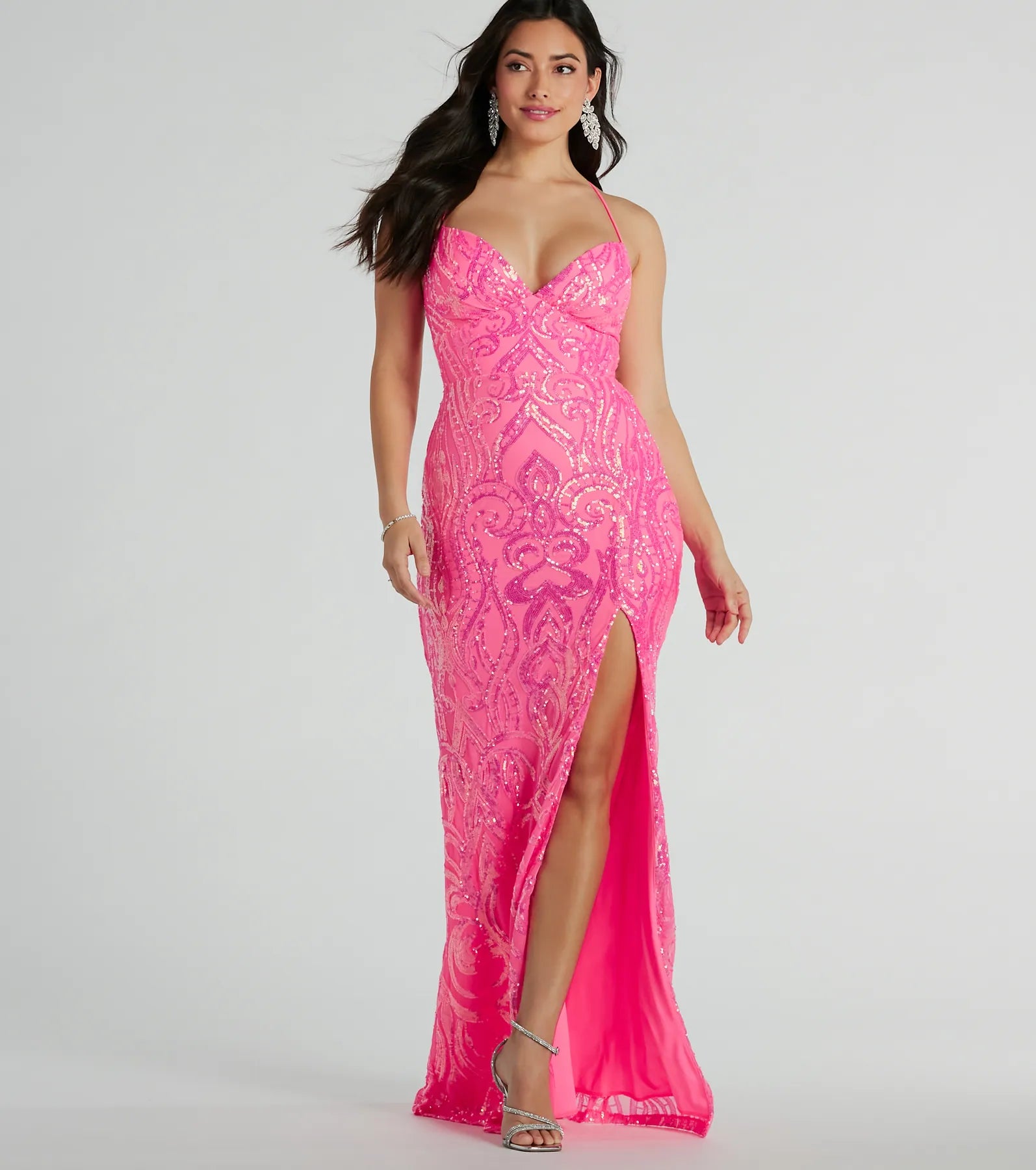 Premium Saige Sequin Mermaid Gown for Glamorous Evenings
