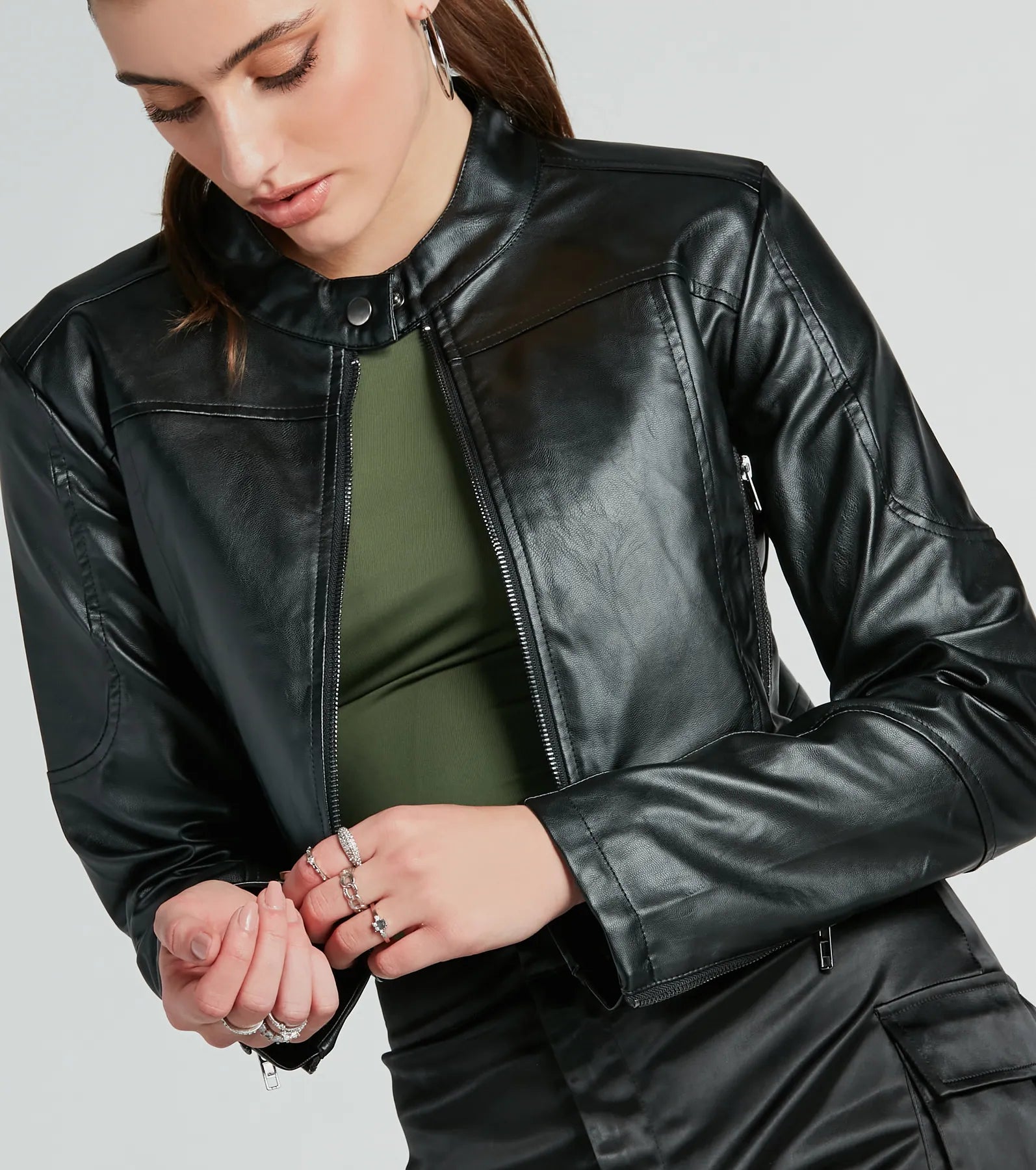 Ultimate Solo Rider Faux Leather Crop Moto Jacket