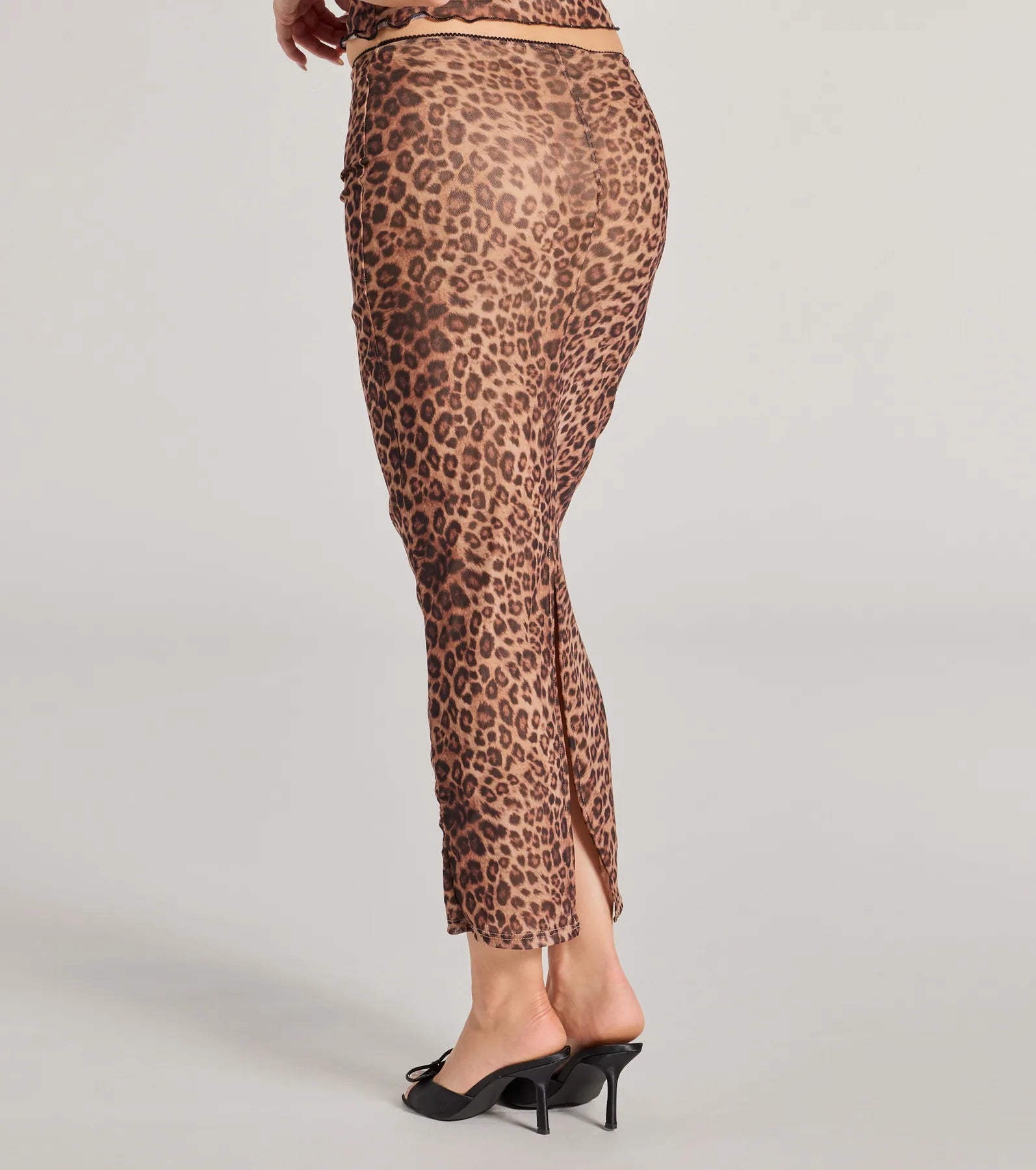 Ultimate Forever Fierce Leopard Print Maxi Skirt with Bow Accent