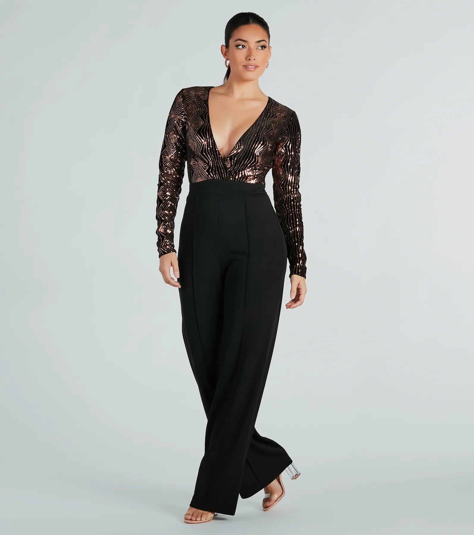 Ultimate Glamour Sequin Long Sleeve Jumpsuit - Shine at Every Event