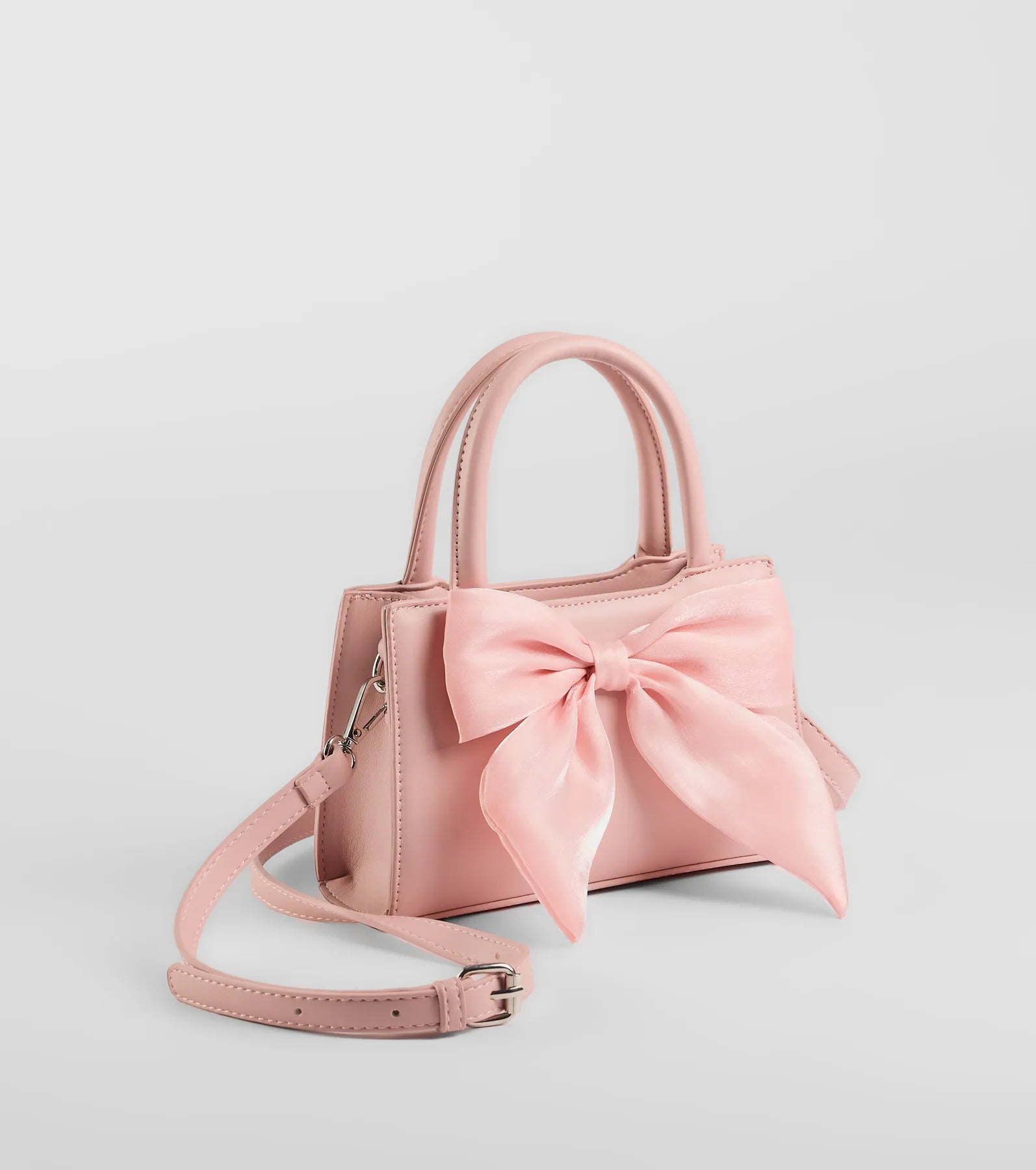 Premium Tulle Bow Faux Leather Handbag - Ultimate Style Upgrade