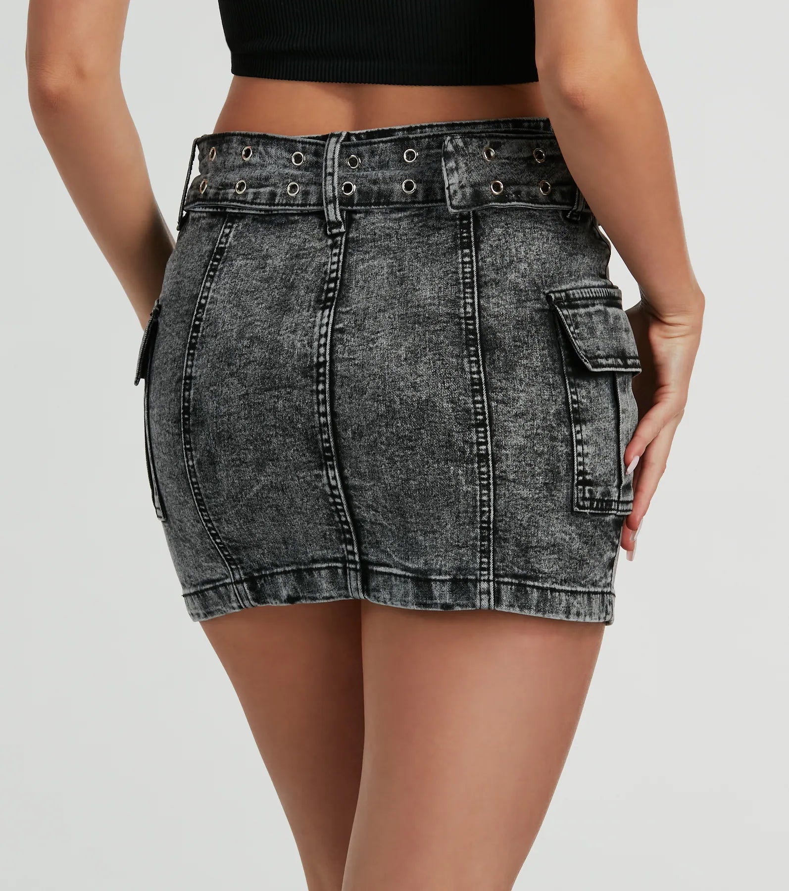 Ultimate 90s Revival Denim Mini Skirt with Adjustable Belt