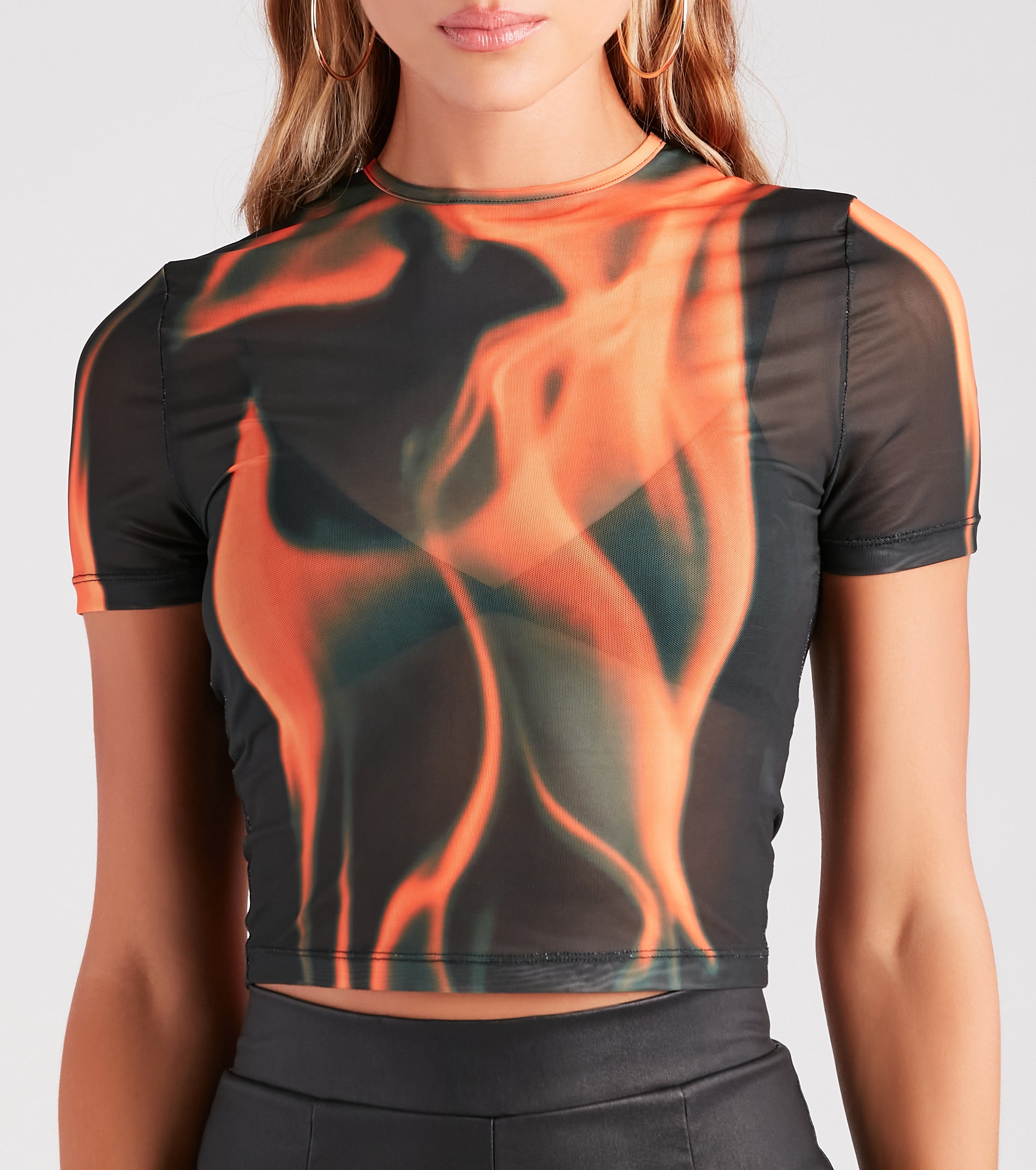 Premium Flame Print Crop Top - Bold & Stylish