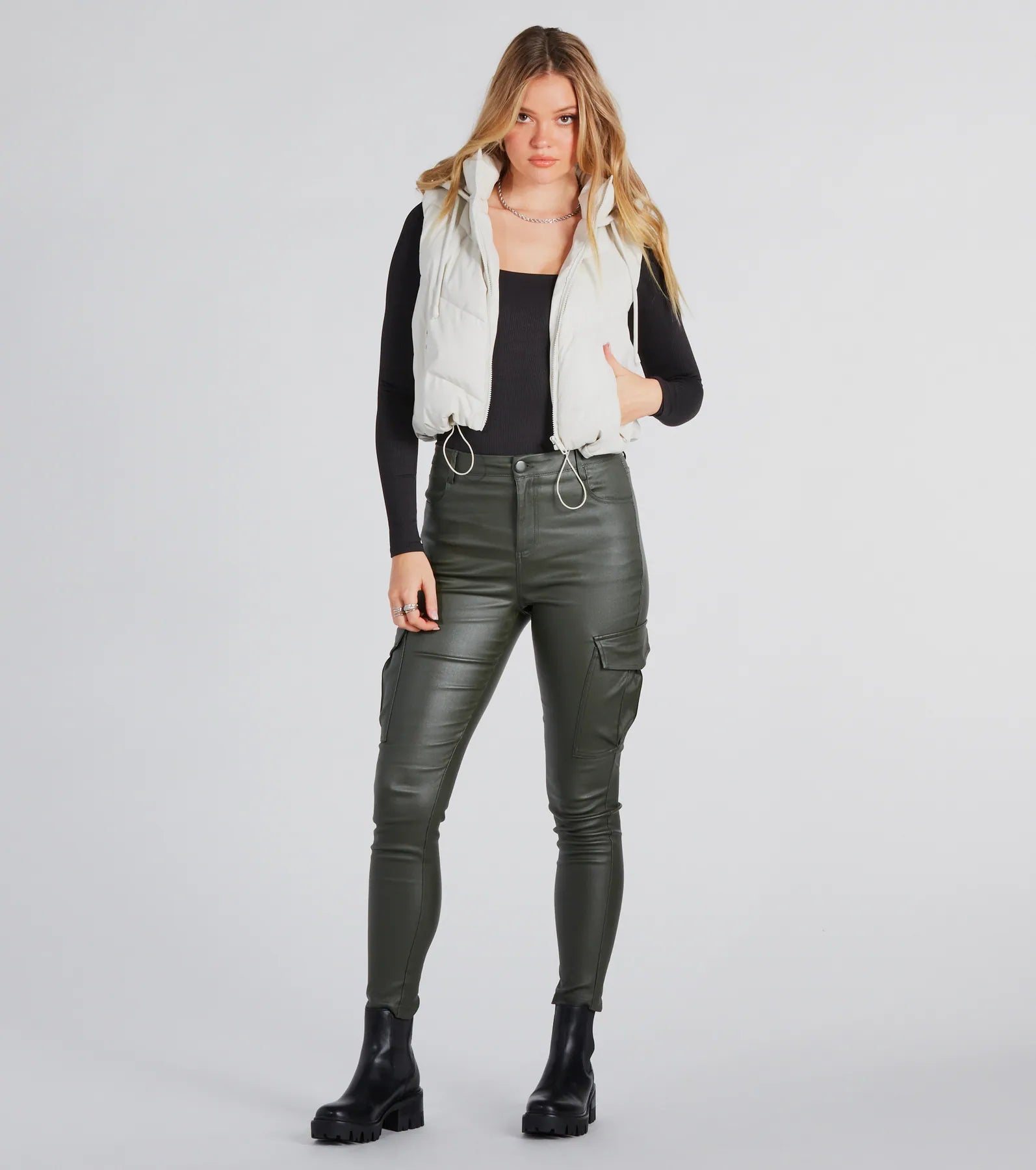 Ultimate Faux Leather Puffer Vest - Hit The Slopes in Style