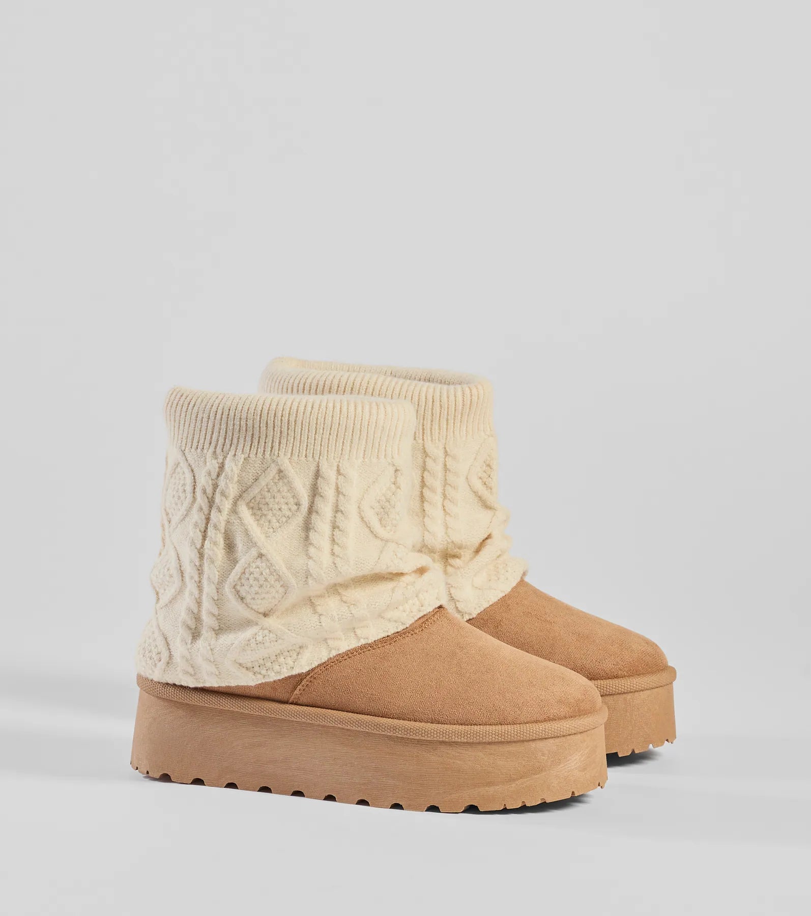 Premium Cozy Vibes Cable Knit Platform Slippers - Ultimate Comfort