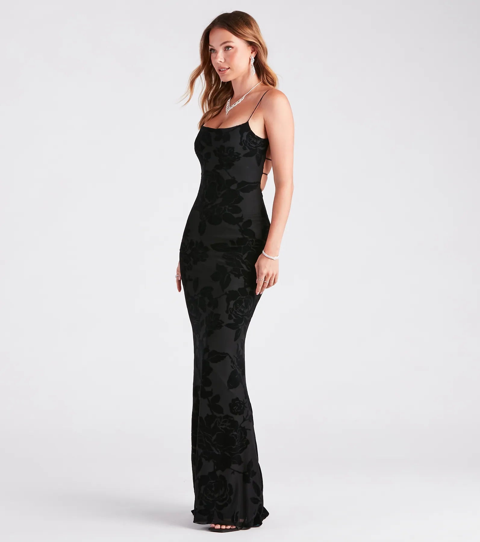 Premium Ramona Velvet Rose Mermaid Gown - Ultimate Formal Elegance