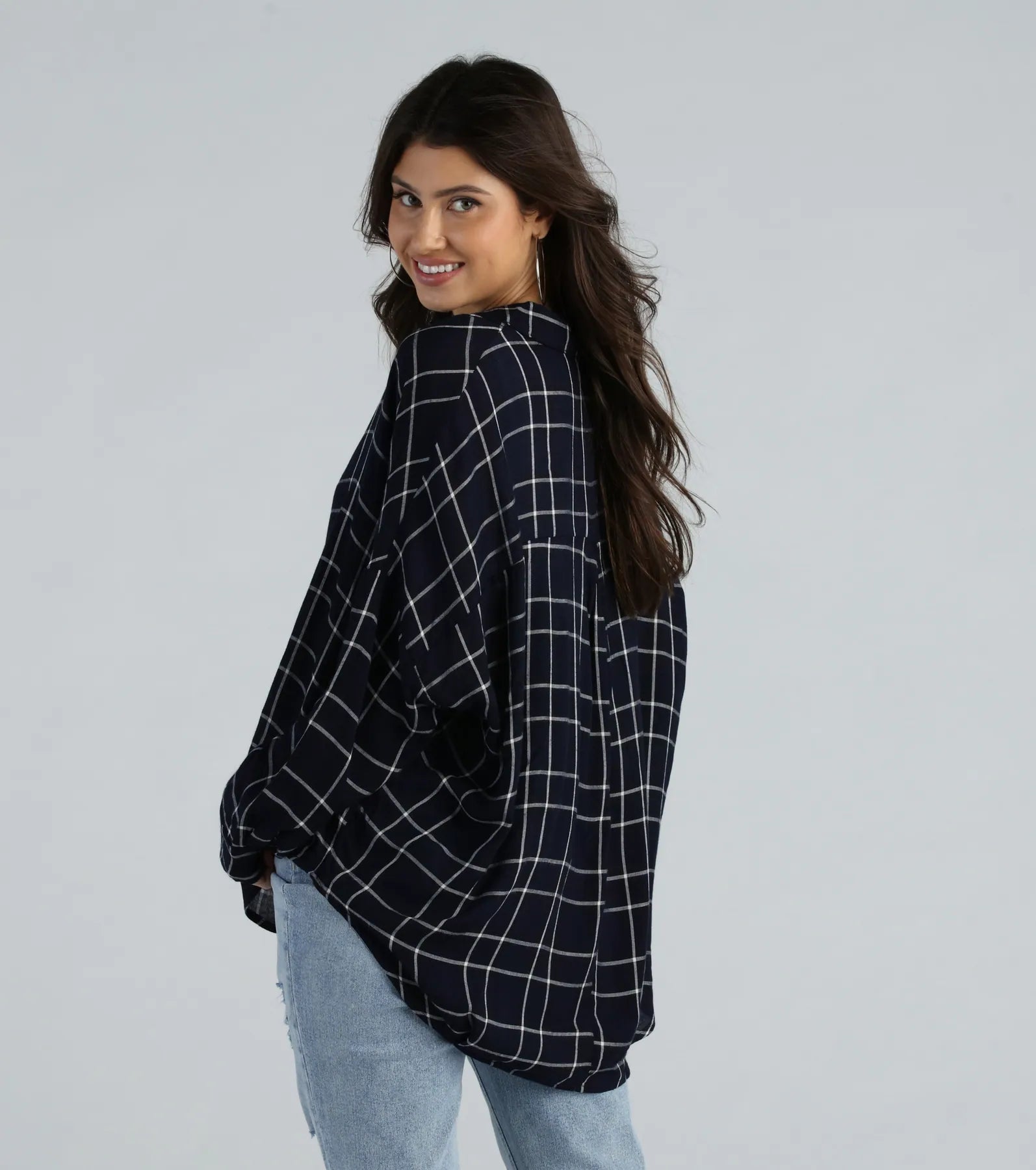 Ultimate Seasonal Chic Plaid Oversized Top