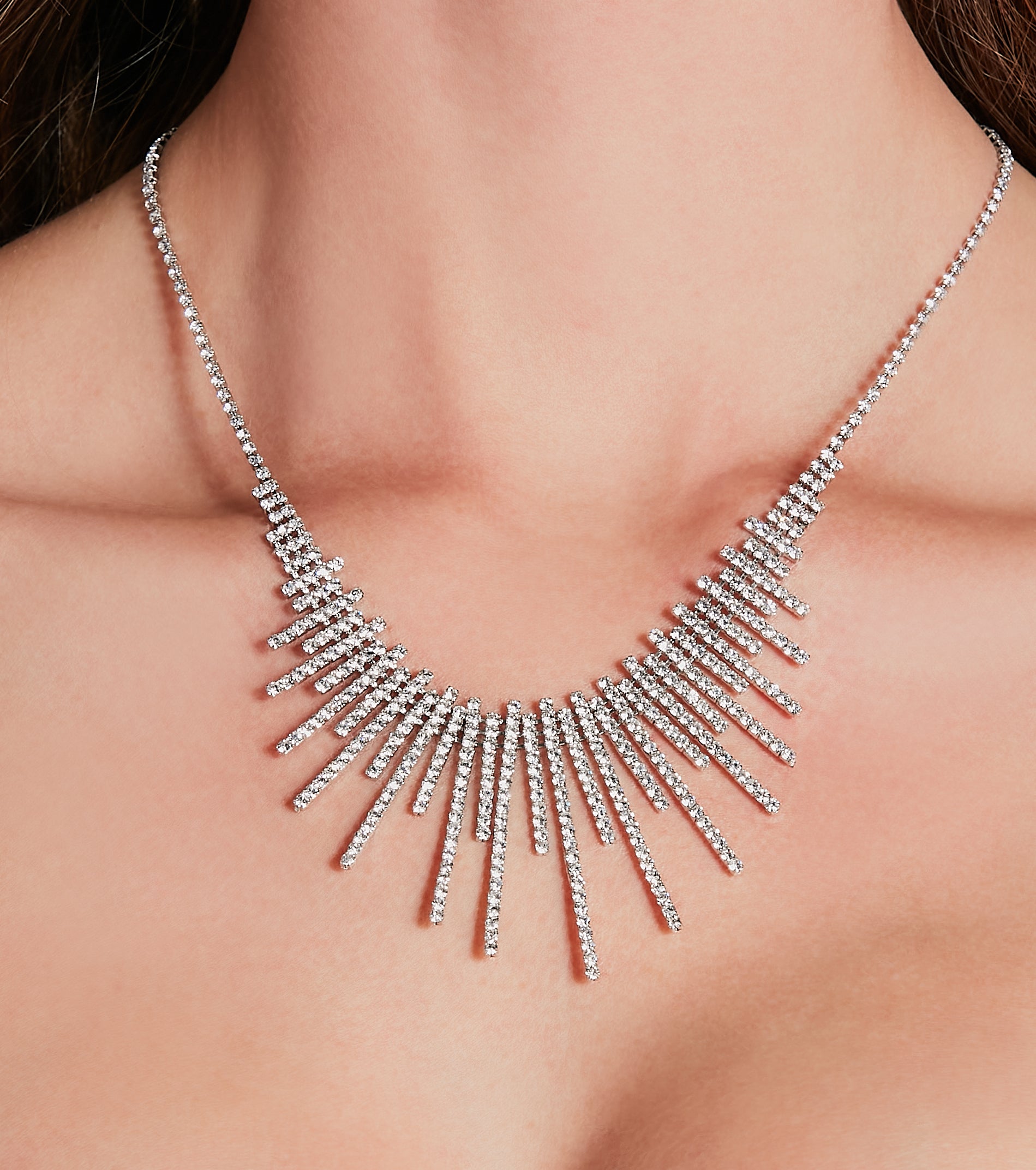 Ultimate Glam Rhinestone Fringe Necklace