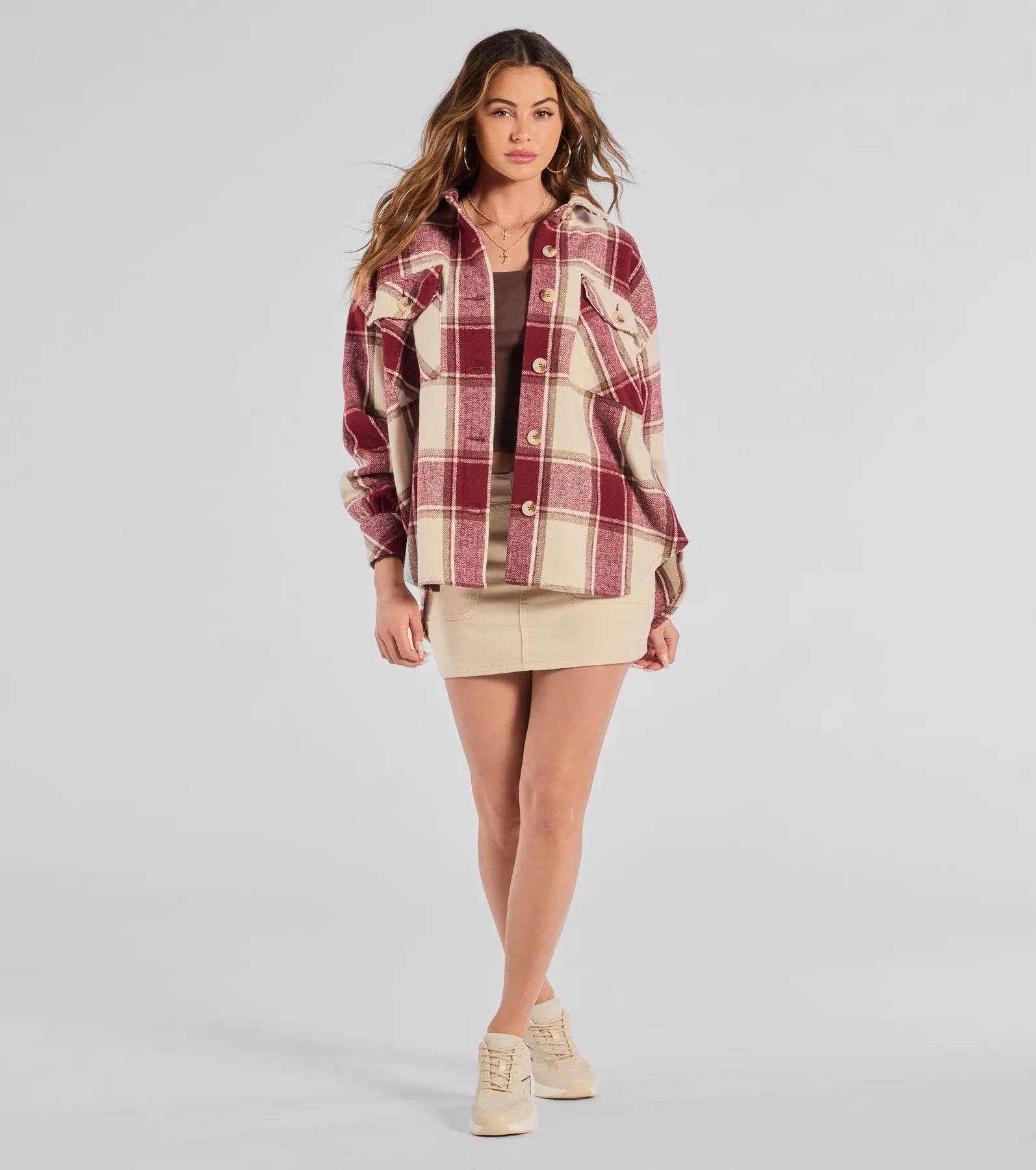 Ultimate Comfy Cozy Vibes Plaid Oversized Shacket