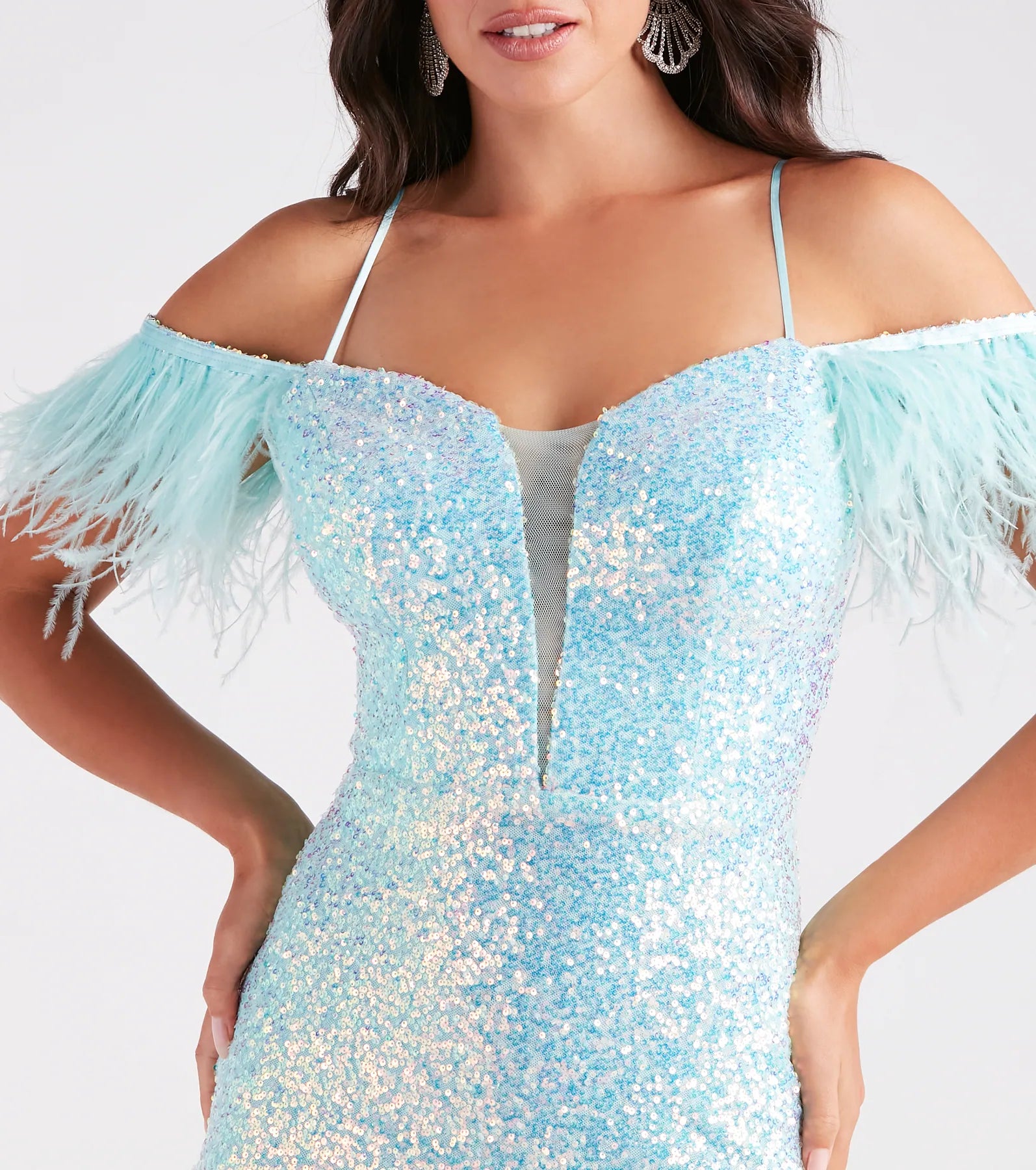 Ultimate Glam Shelly Sequin Feather Dress