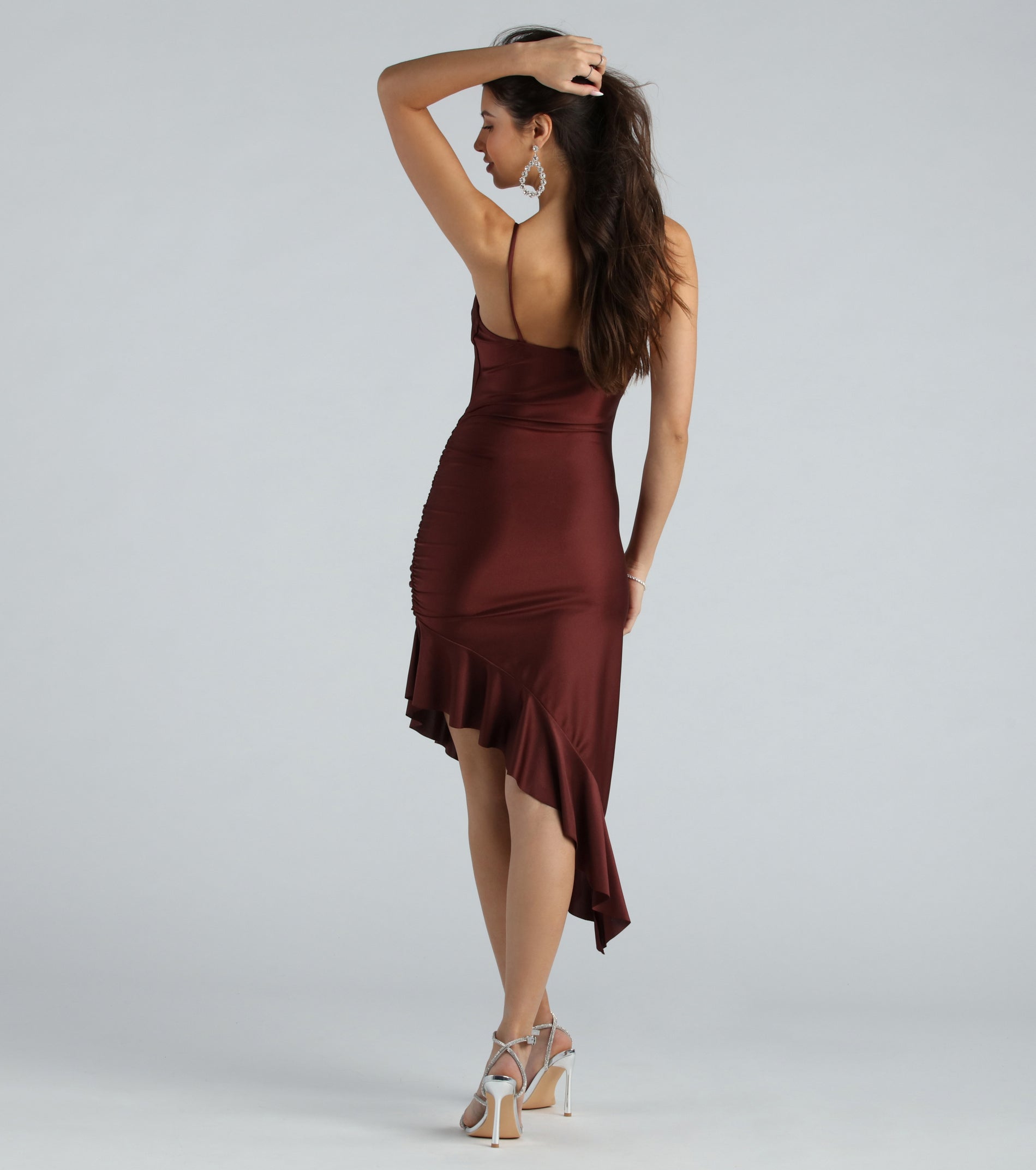 Ultimate V-Neck Ruffle Midi Dress - Admire My Moves