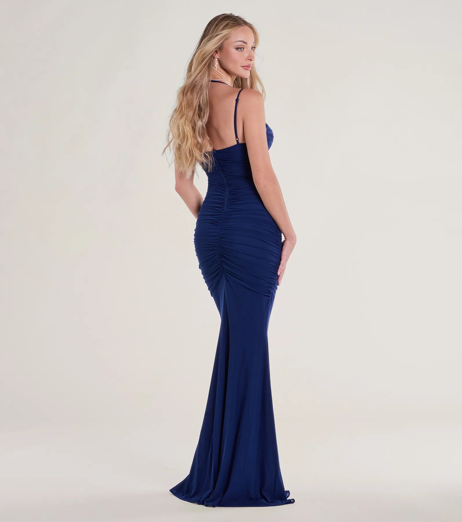 Premium Jae Elegant Mesh Ruched Mermaid Gown