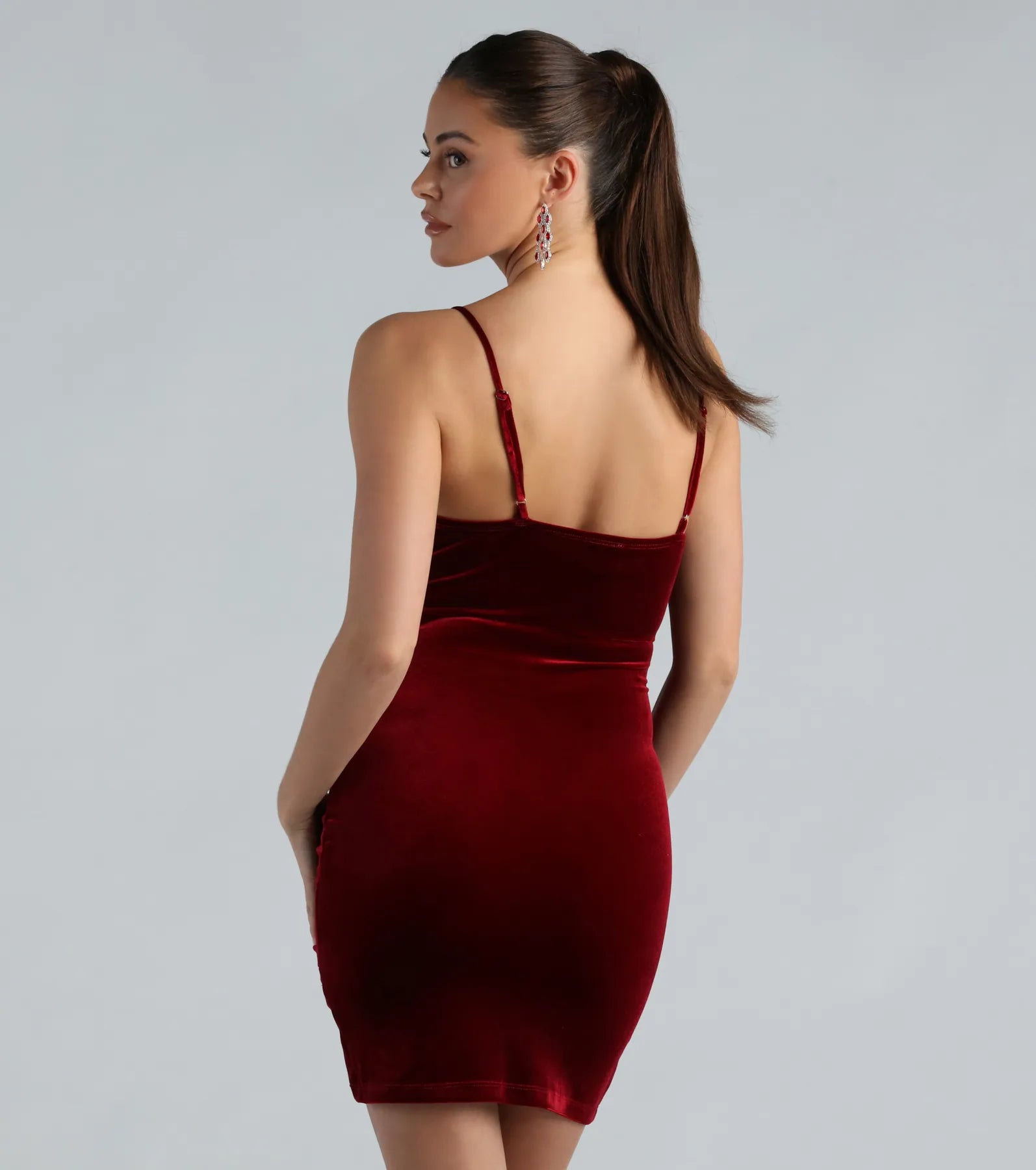 Ultimate Velvet Surplice Mini Dress - One More Night