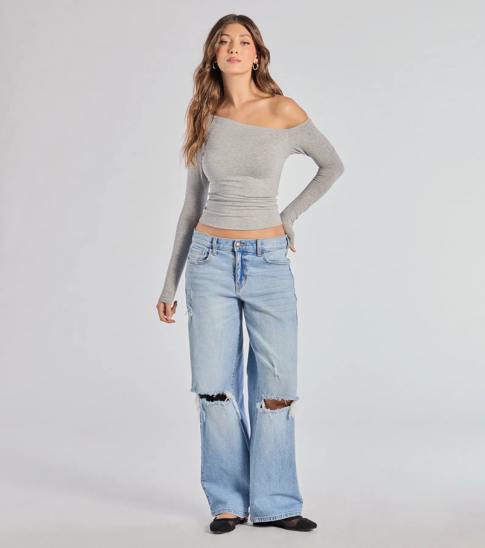 Ultimate Chic Asymmetrical Crop Top - Long Sleeve Style