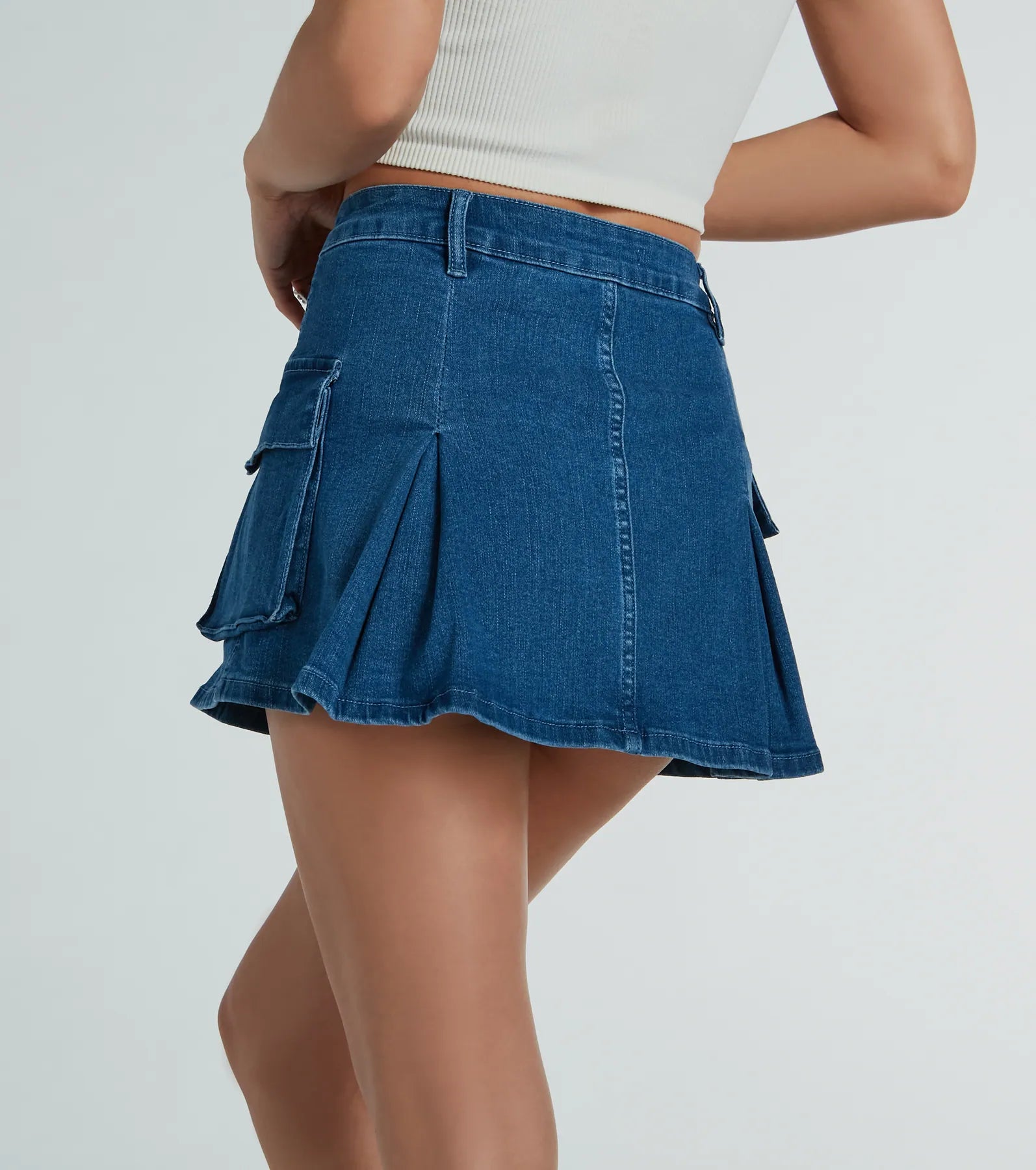 Premium Channel Cute Mid-Rise Pleated Denim Mini Skirt - Upgrade Your Style