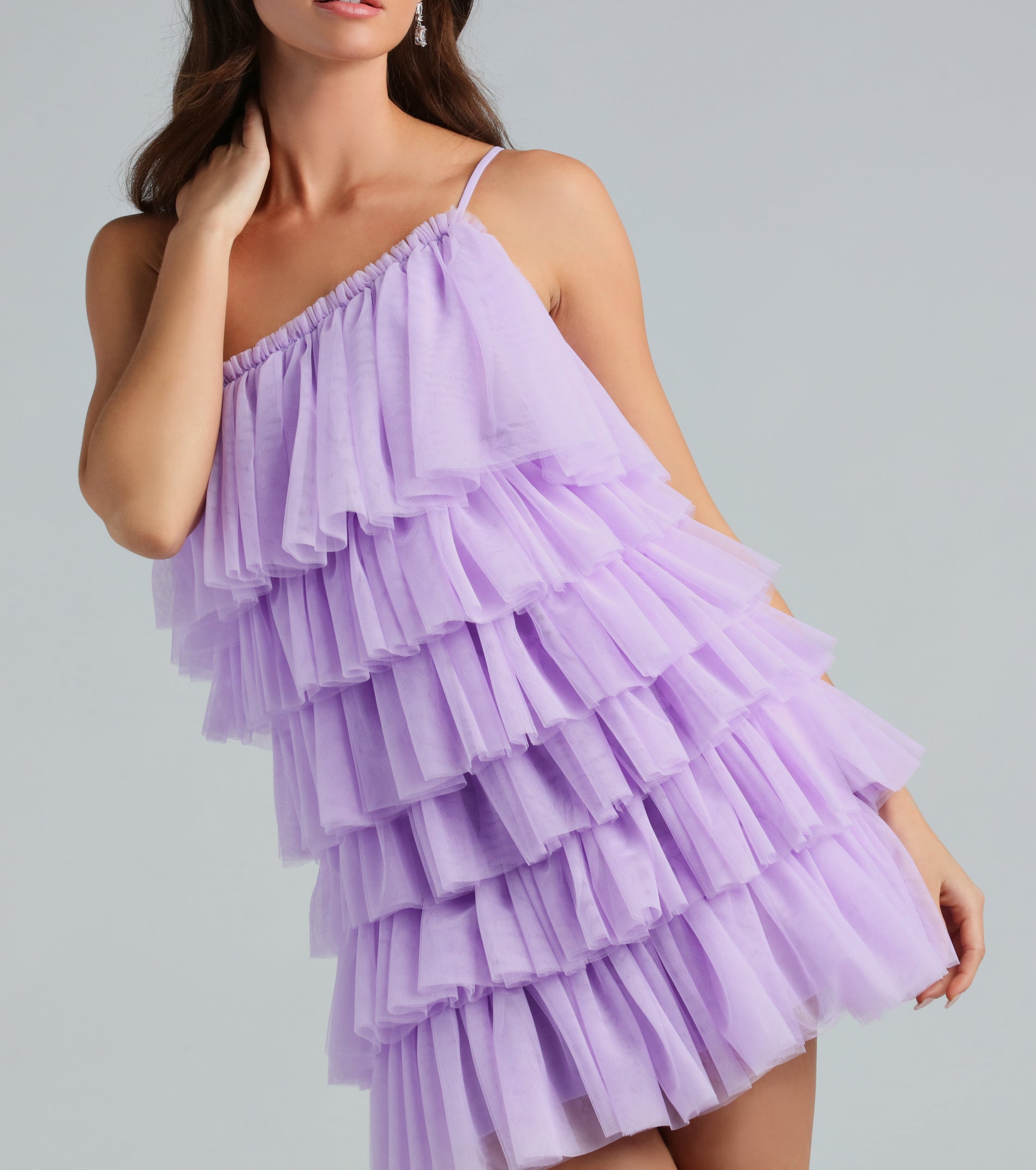 Sawyer Premium One Shoulder Tulle Party Dress