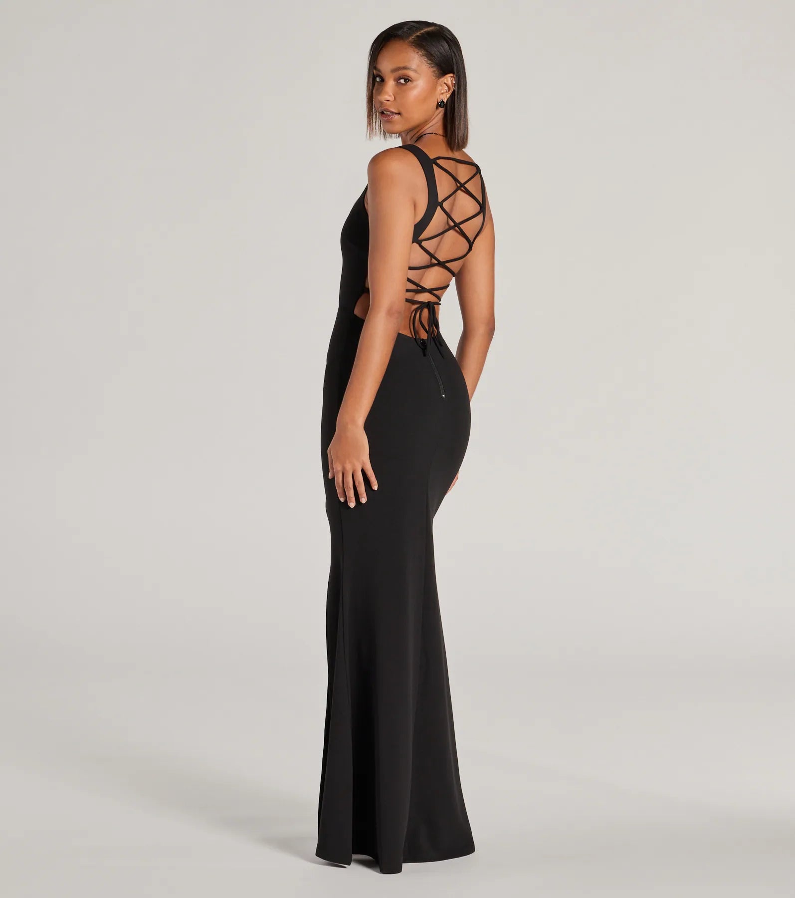 Premium Everley Lace-Up Mermaid Dress for Formal Events