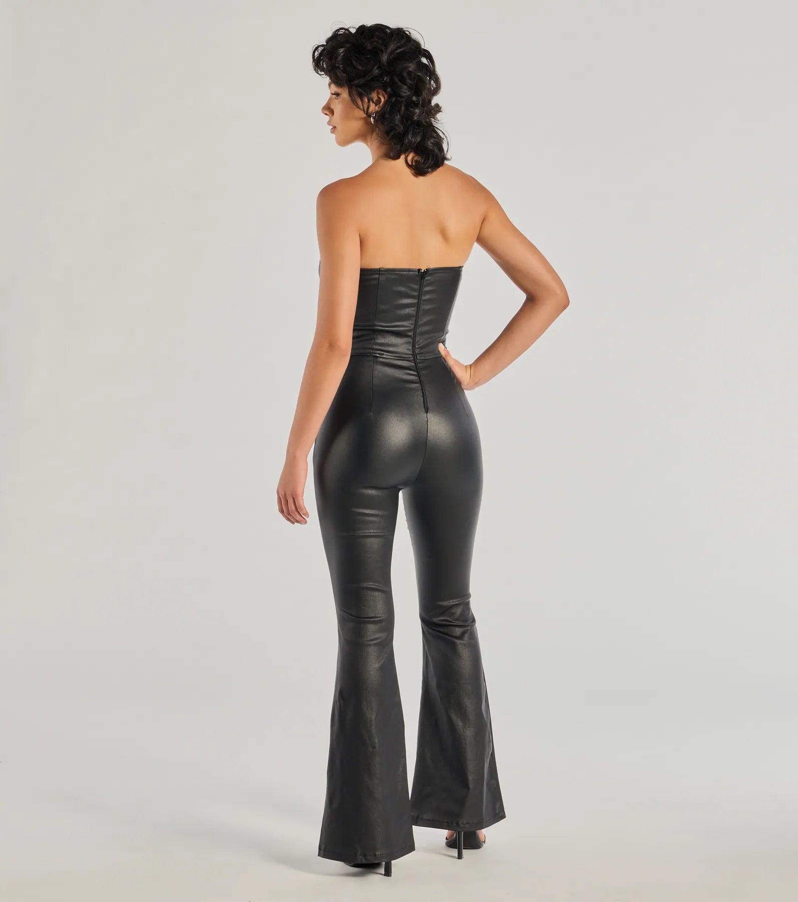 Ultimate Rebel Chic Faux Leather Wide-Leg Jumpsuit