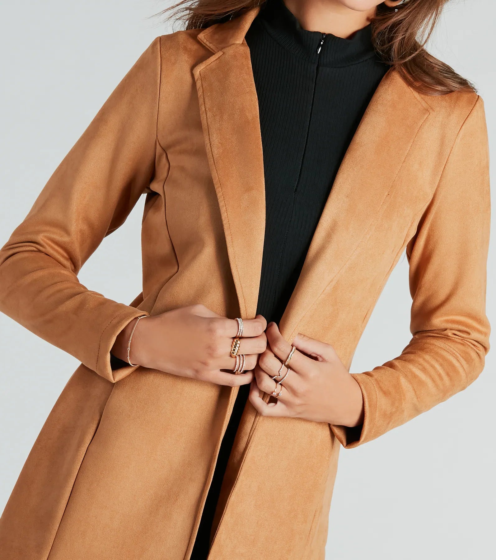 Premium Faux Suede Longline Blazer - Ultimate Style Upgrade