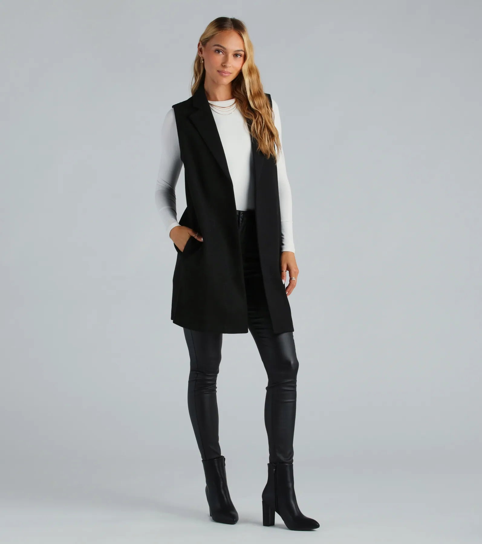 Premium Faux Wool Long Vest - Ultimate Cold Weather Style