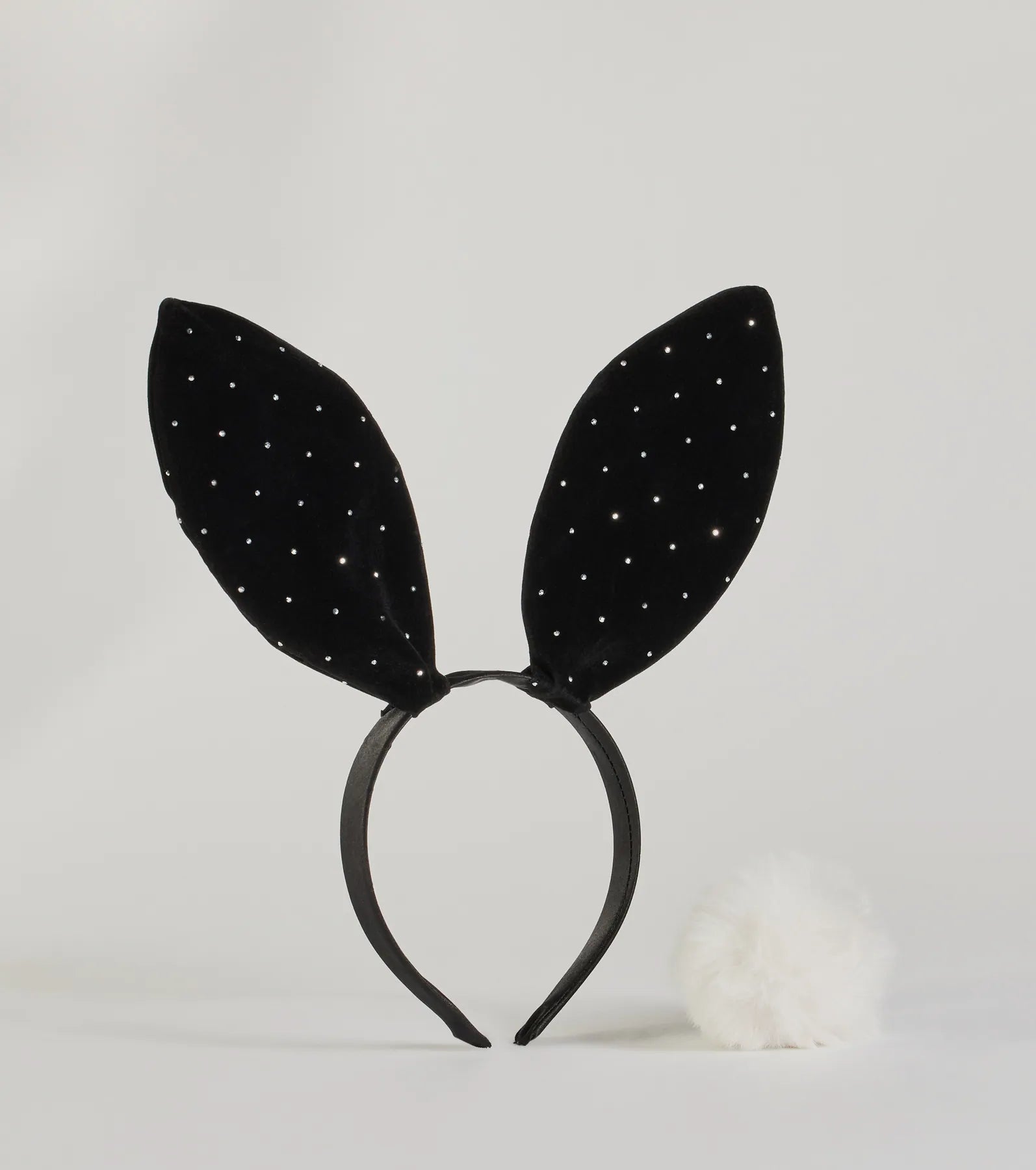Ultimate Vixen Bunny Velvet Rhinestone Ears & Tail Set - Premium Halloween Costume Accessories