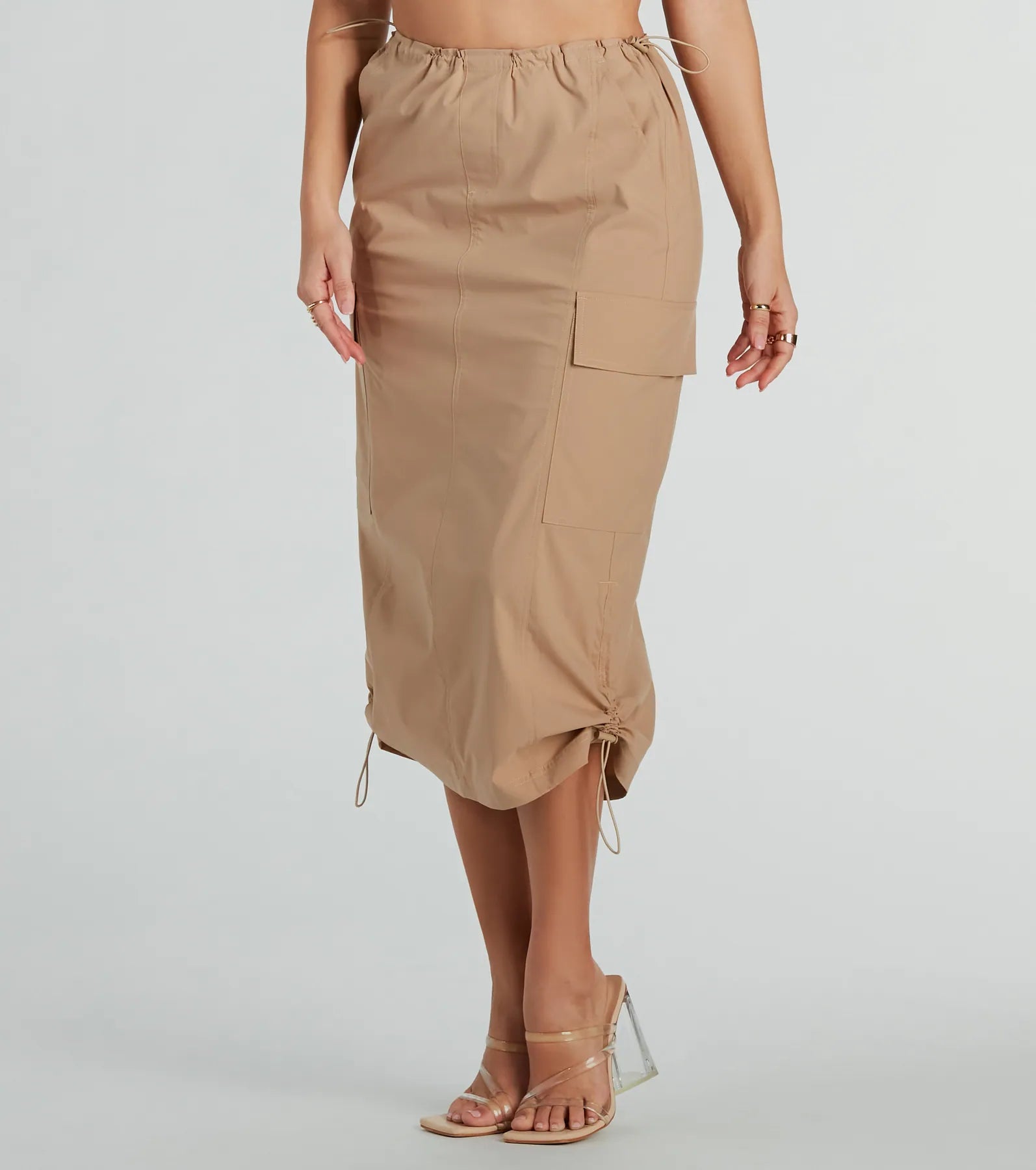 Ultimate Trendsetter Nylon Parachute Midi Skirt - Premium Style Upgrade