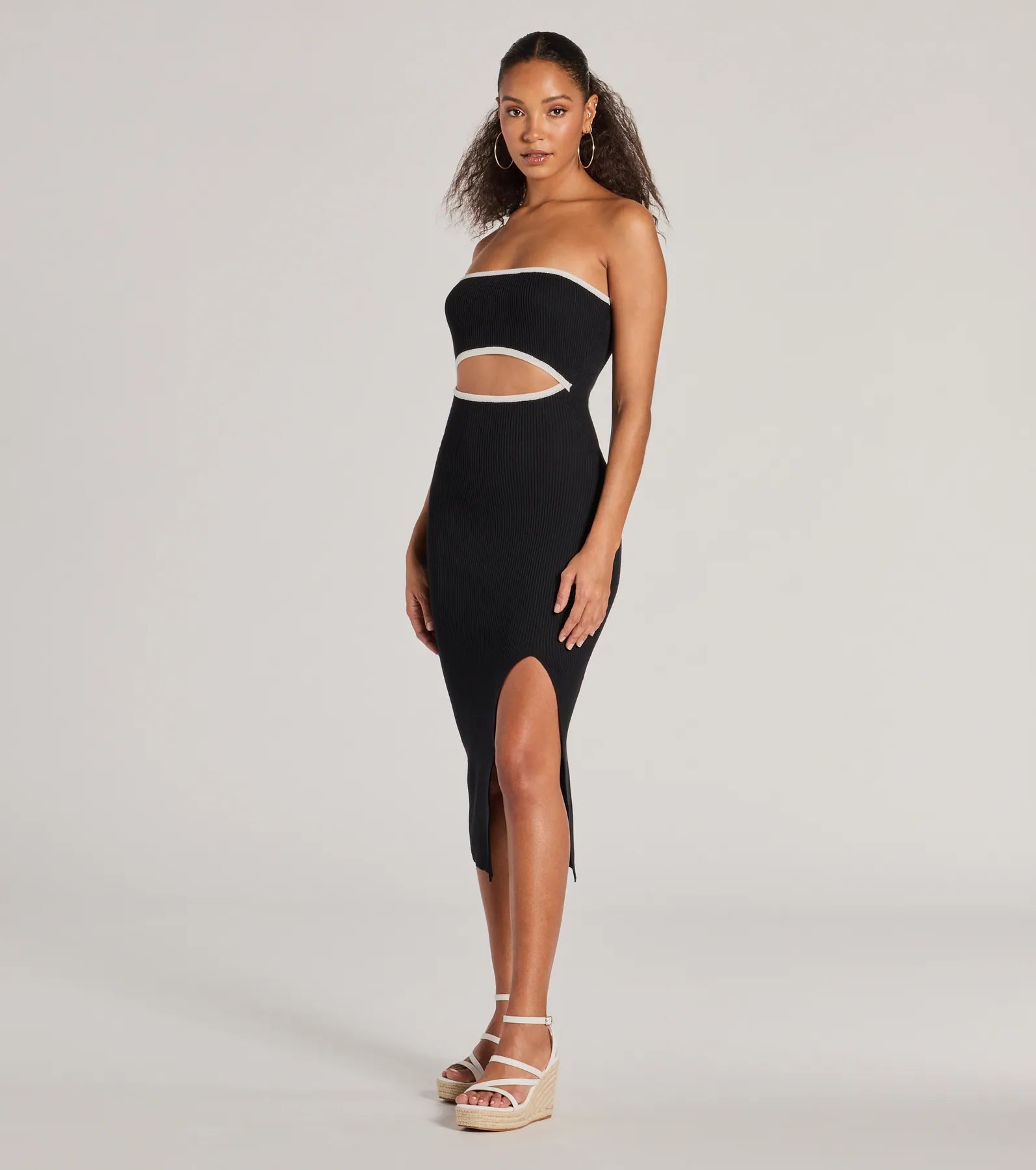 Ultimate Strapless Ribbed Knit Midi Dress - Premium Style