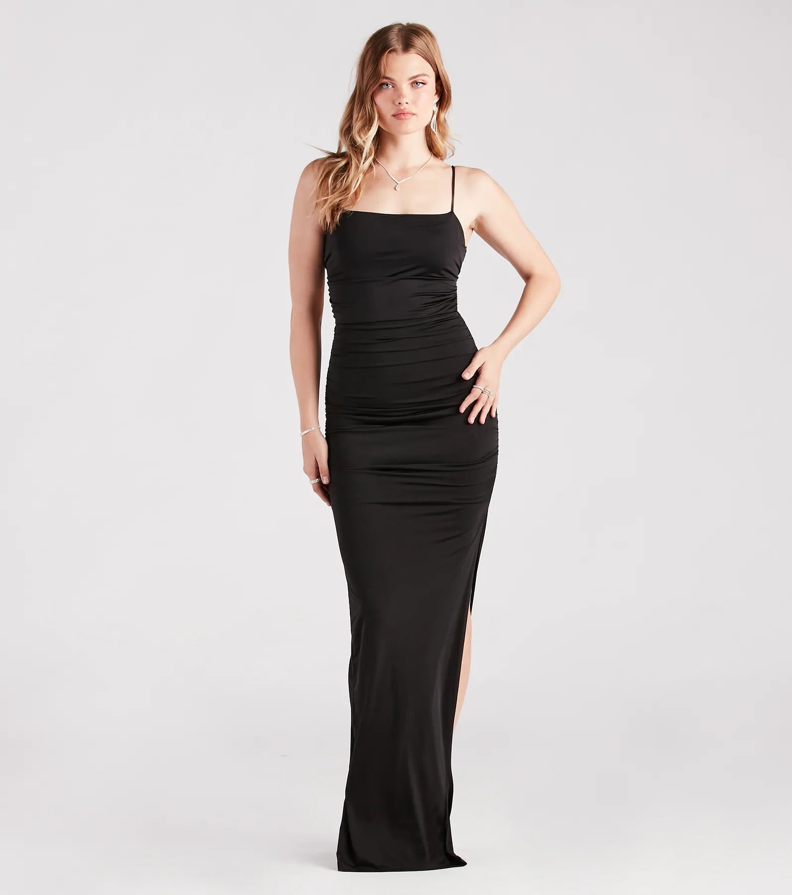 Premium Holly Sleeveless Open Back Evening Dress