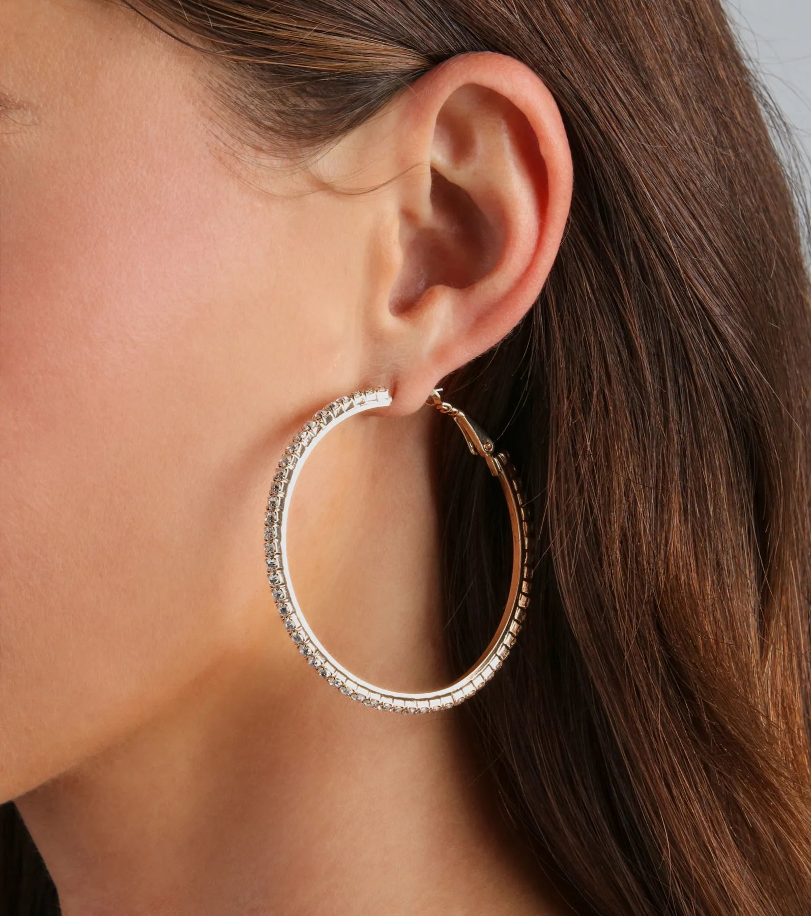 Premium Sparkle Rhinestone Hoop Earrings - Ultimate Glamour