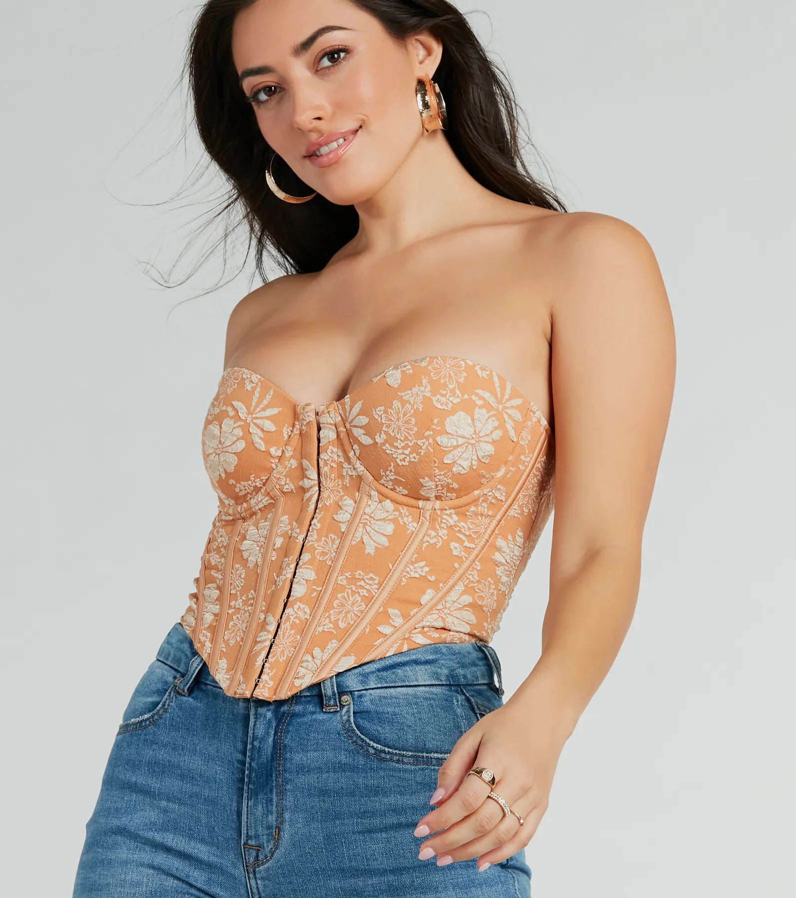 Ultimate Sultry Hour Strapless Jacquard Bustier