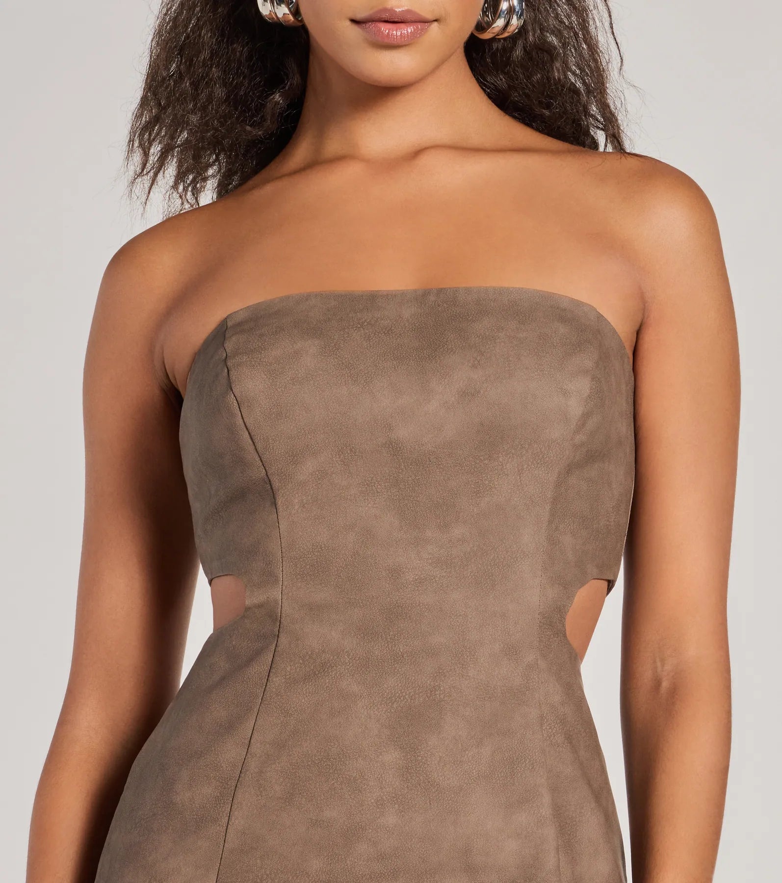 Ultimate Iconic Allure Faux Leather Strapless Mini Dress