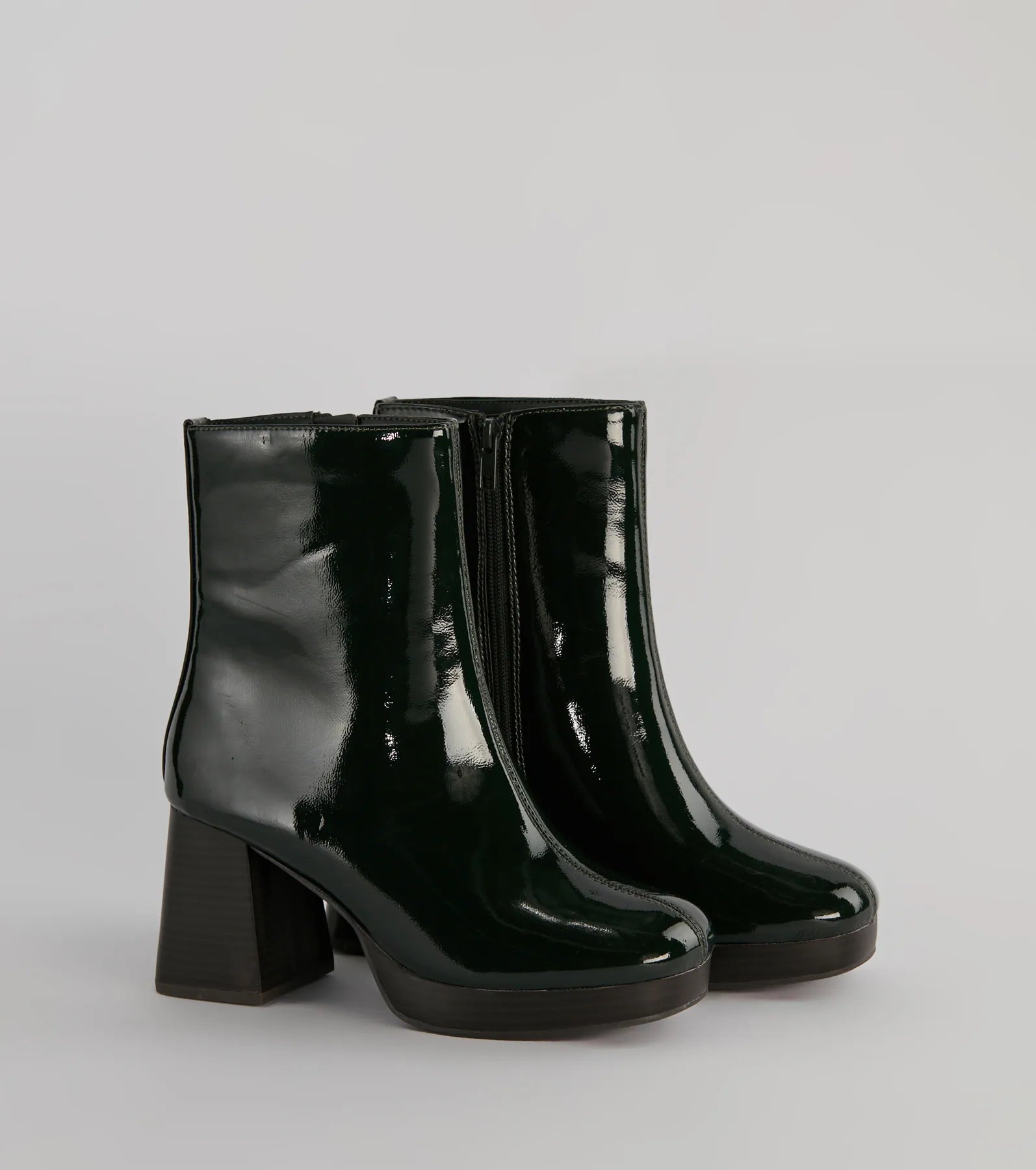 Ultimate Seize The Moment Patent Block Heel Booties - Elevate Your Style