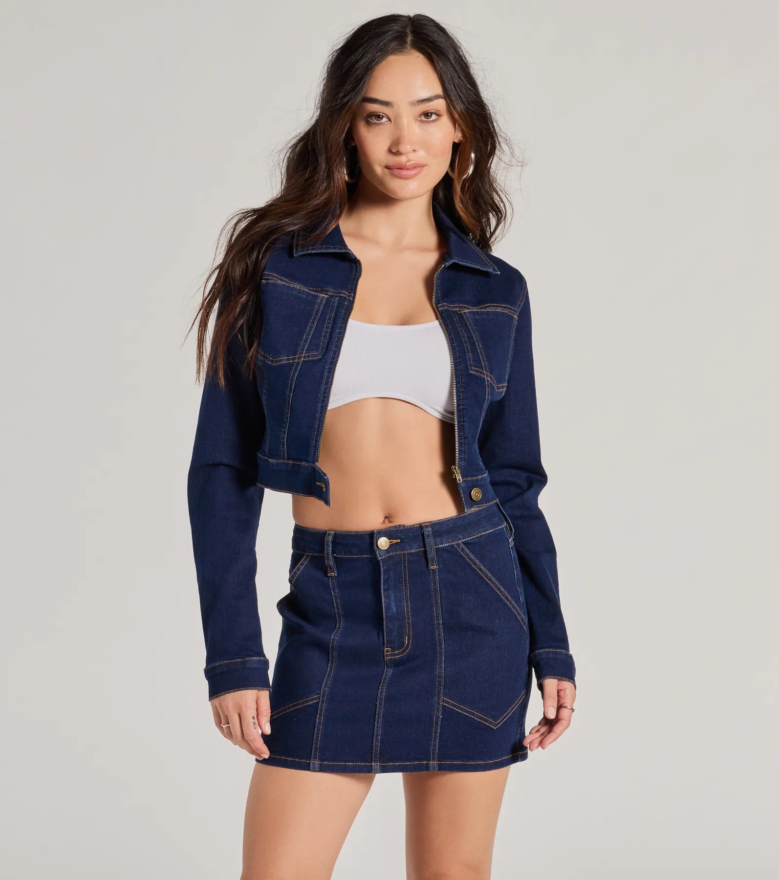 Ultimate Covetable Cutie Contrast Stitch Denim Jacket