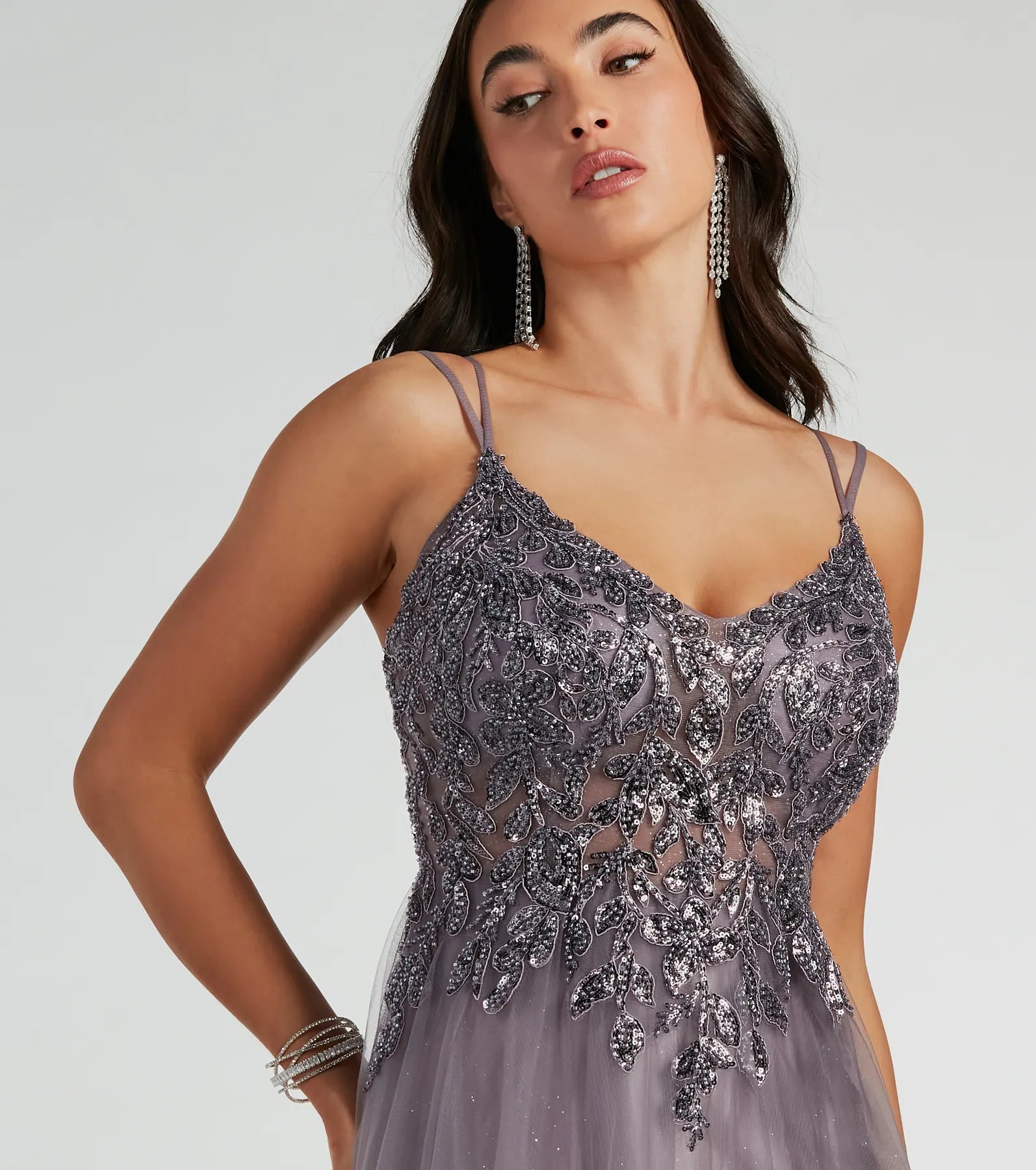 Vanessa Ultimate Glitter Tulle Formal Gown