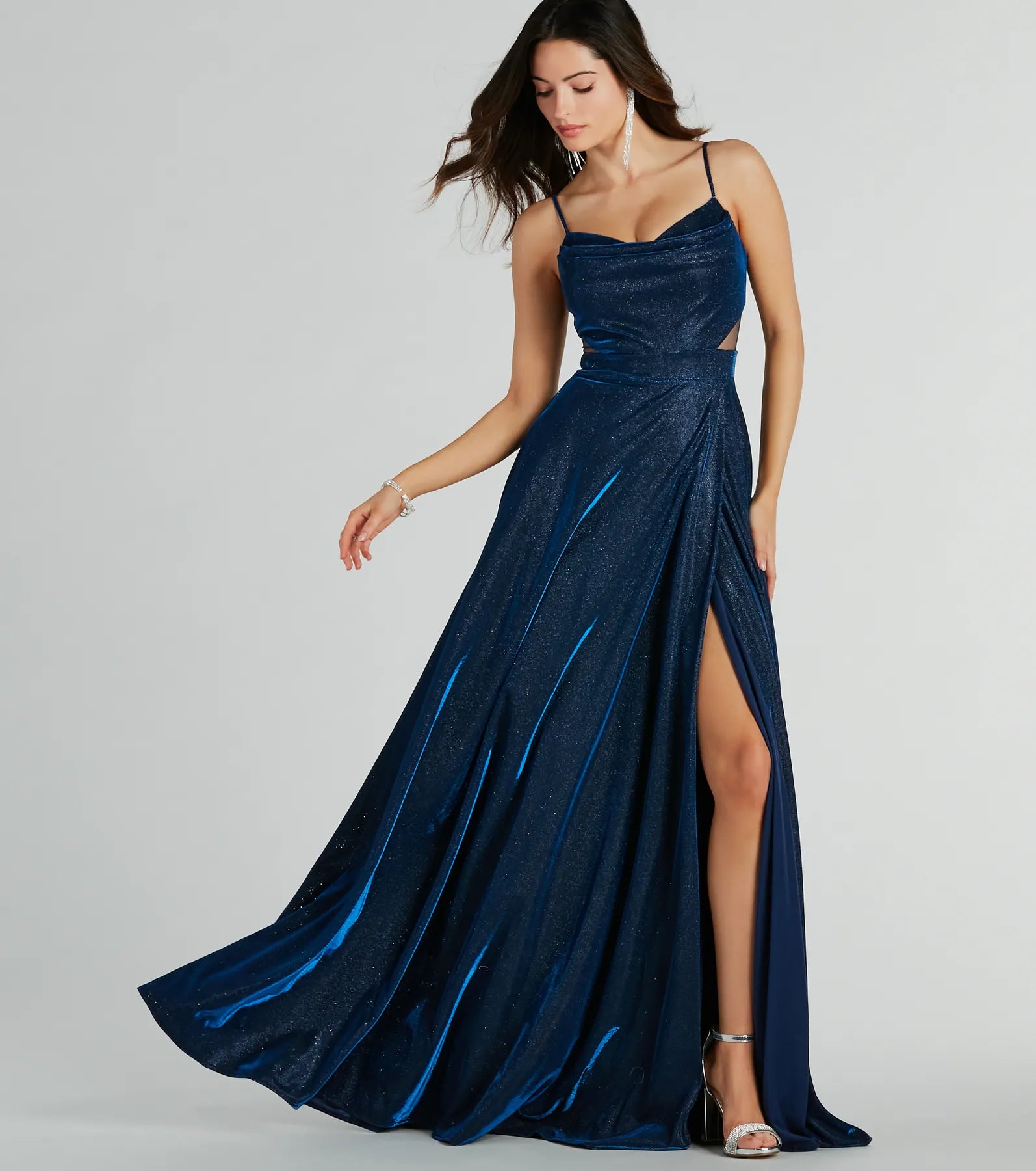 Premium Emmeline Glitter Woven A-Line Formal Dress - Ultimate Elegance