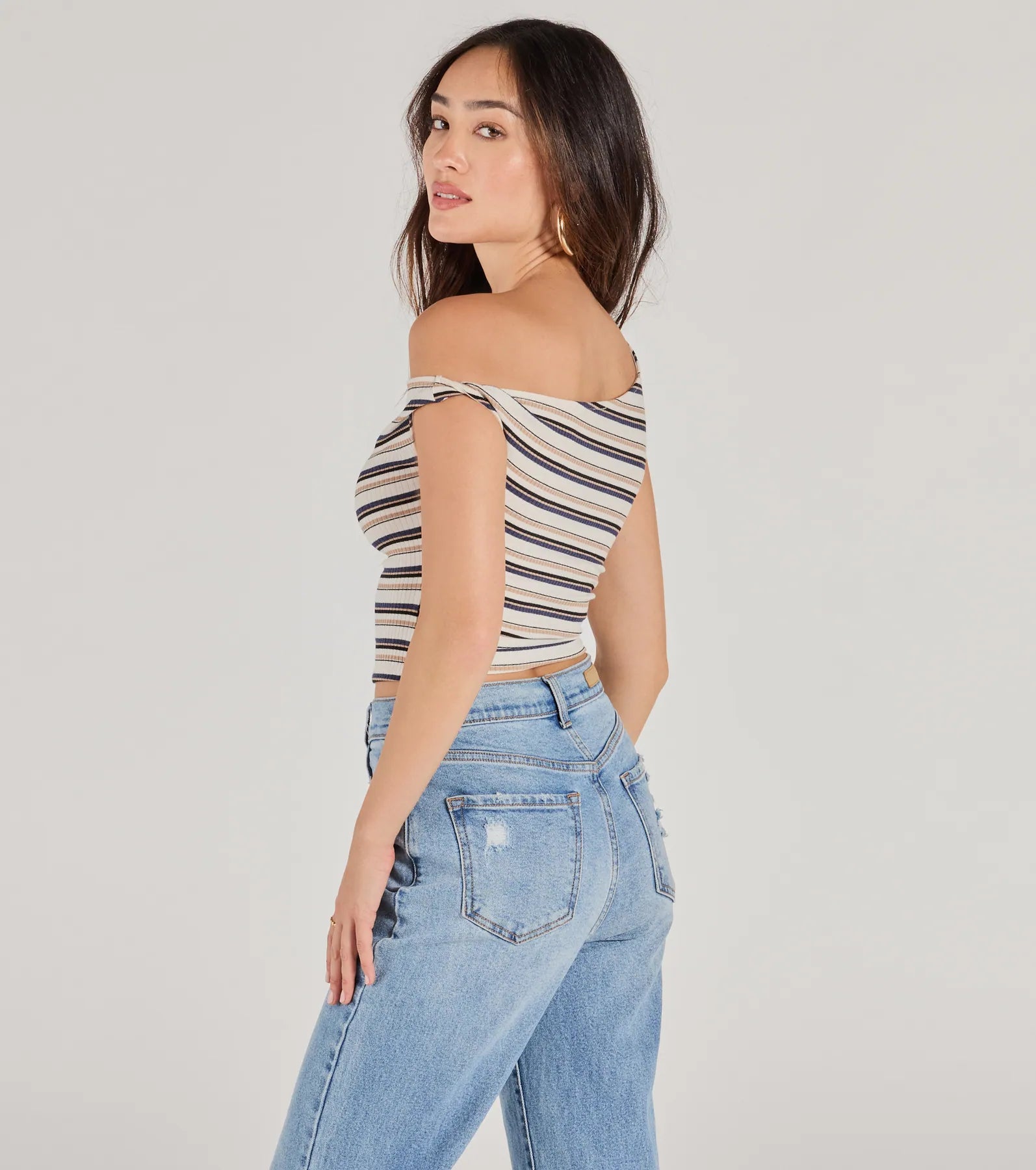 Ultimate One-Shoulder Striped Crop Top - Trendy & Flattering