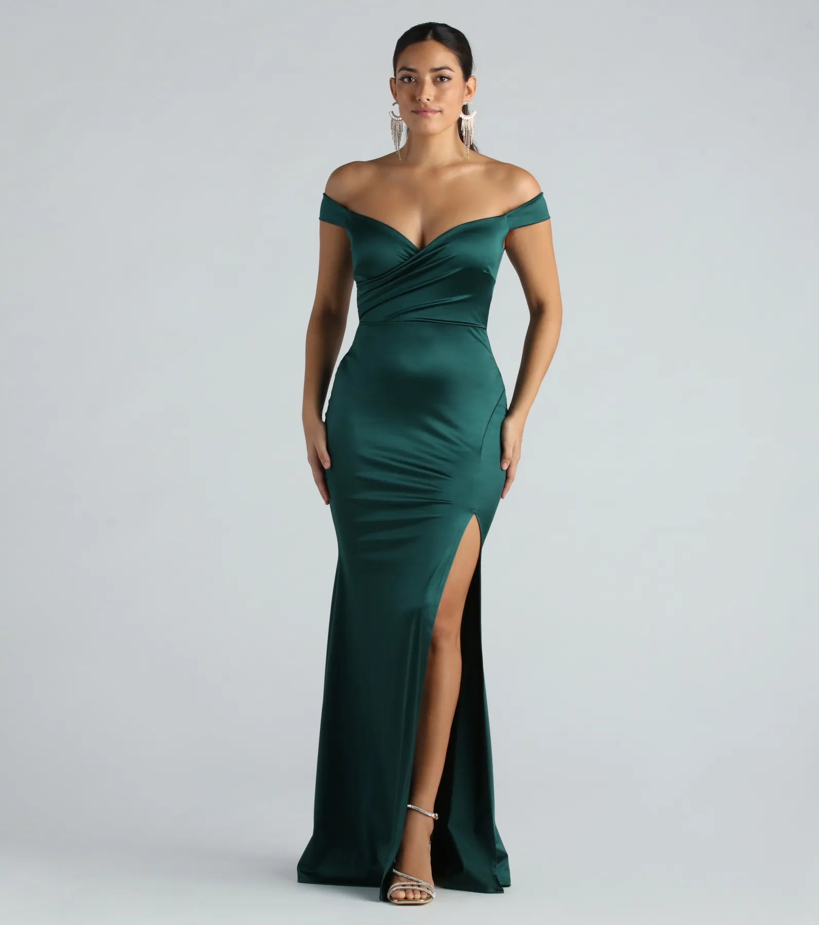 Premium Nancy Satin Mermaid Evening Gown