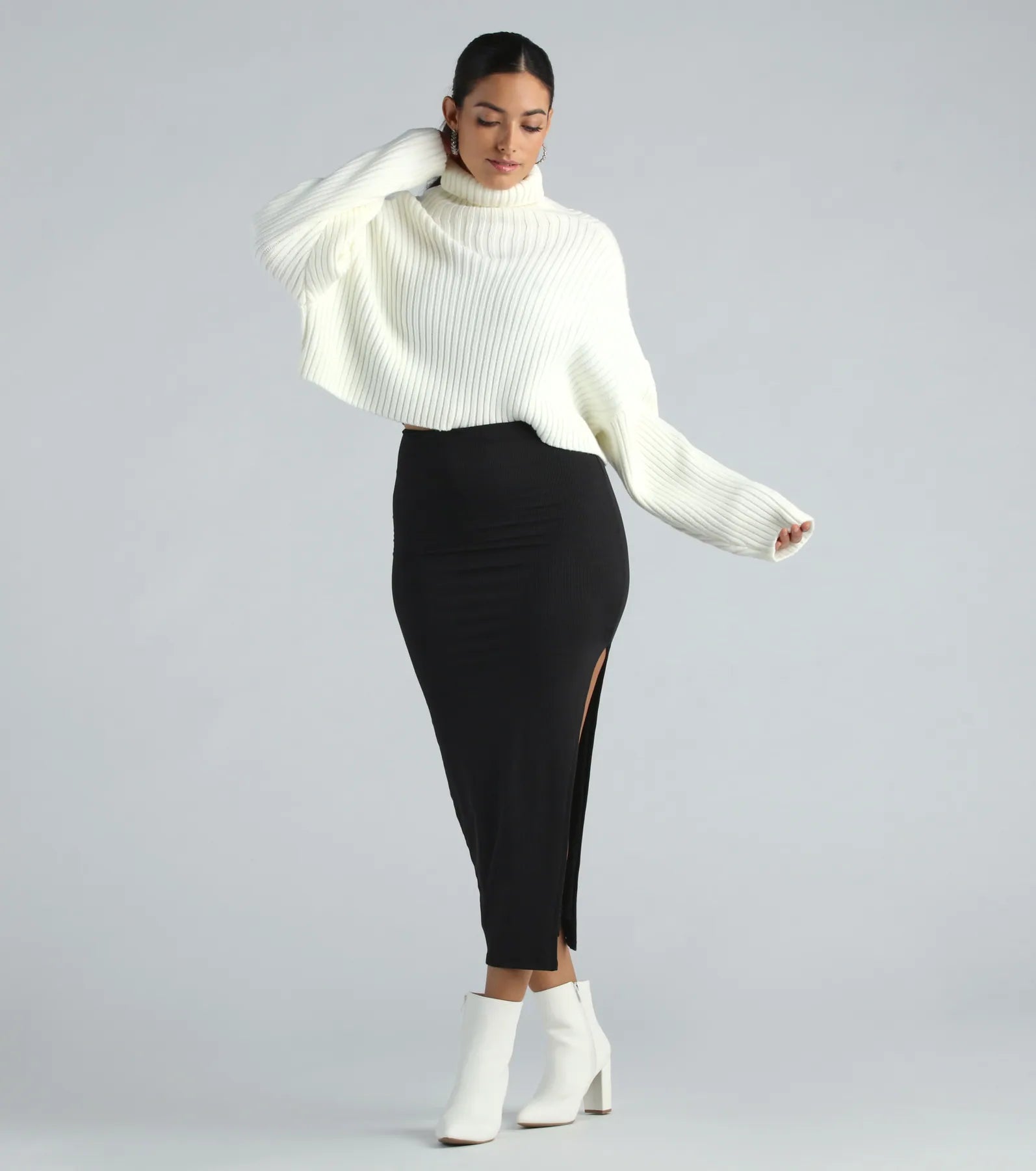 Ultimate Curve-Hugging Smooth Knit Midi Skirt