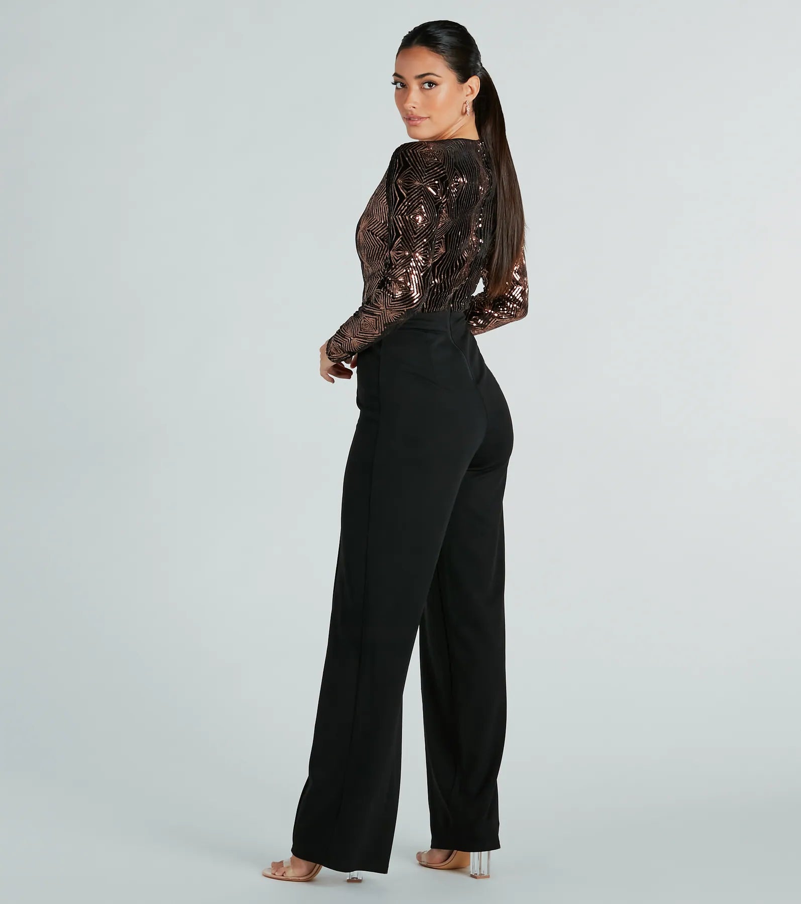 Ultimate Glamour Sequin Long Sleeve Jumpsuit - Shine at Every Event