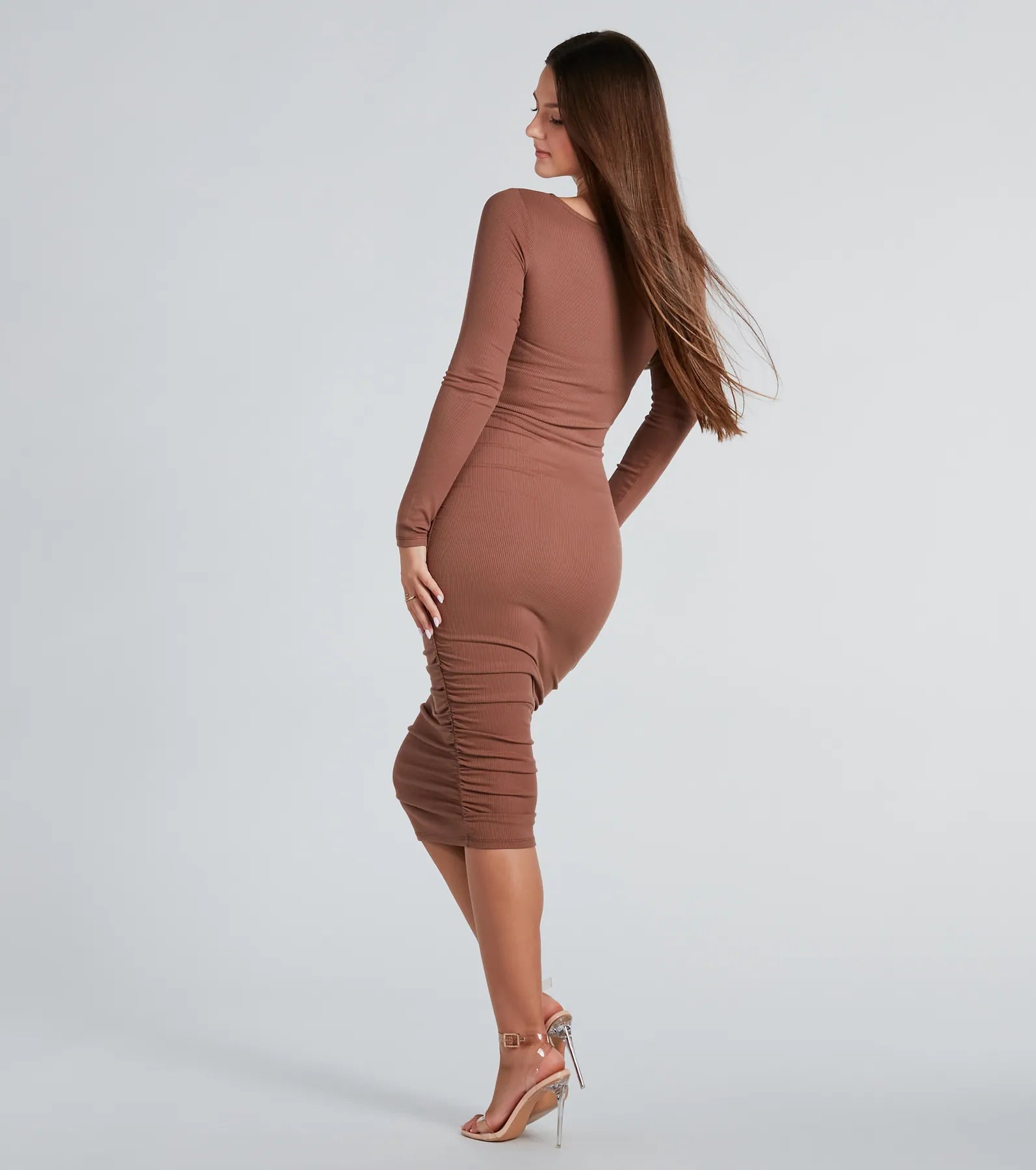 Premium Twisted Rib Knit Midi Dress - Ultimate Style & Comfort