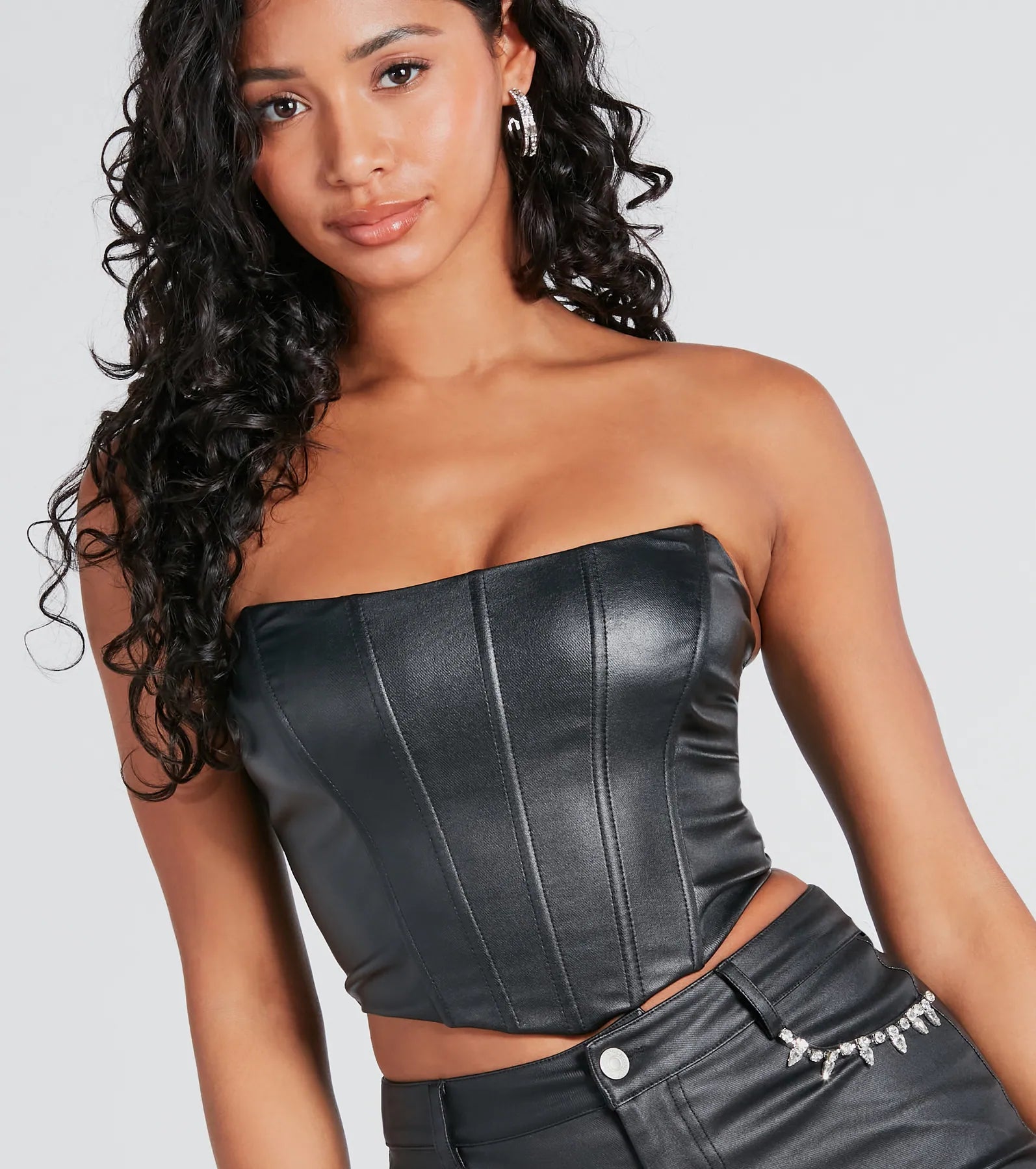 Ultimate Faux Leather Corset Top - Sleek & Snatched