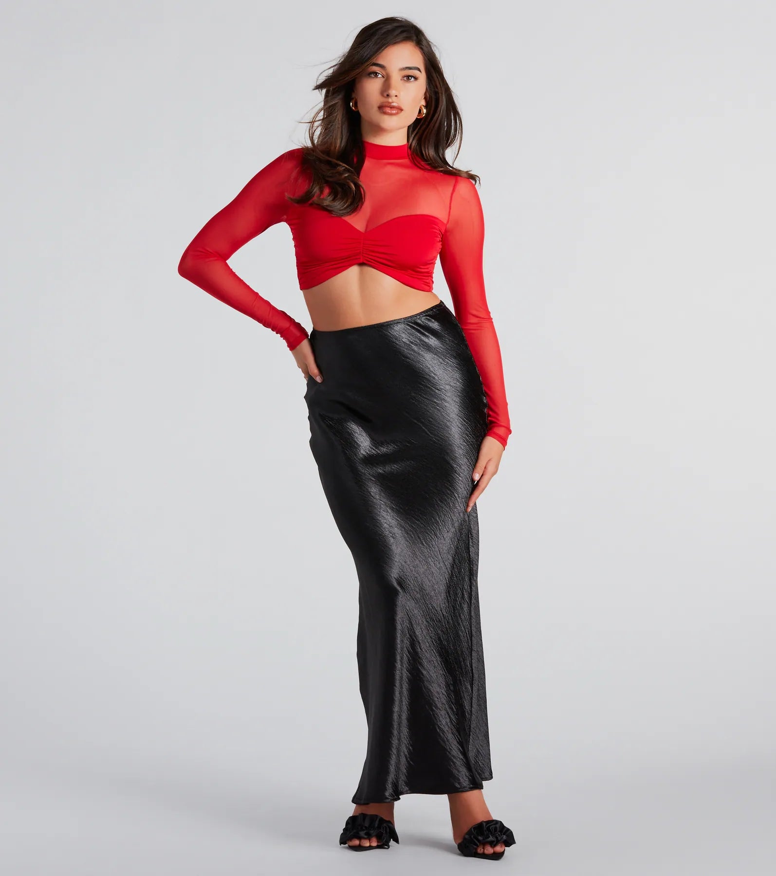 Ultimate Iconic Sheen Crinkle Satin Maxi Skirt