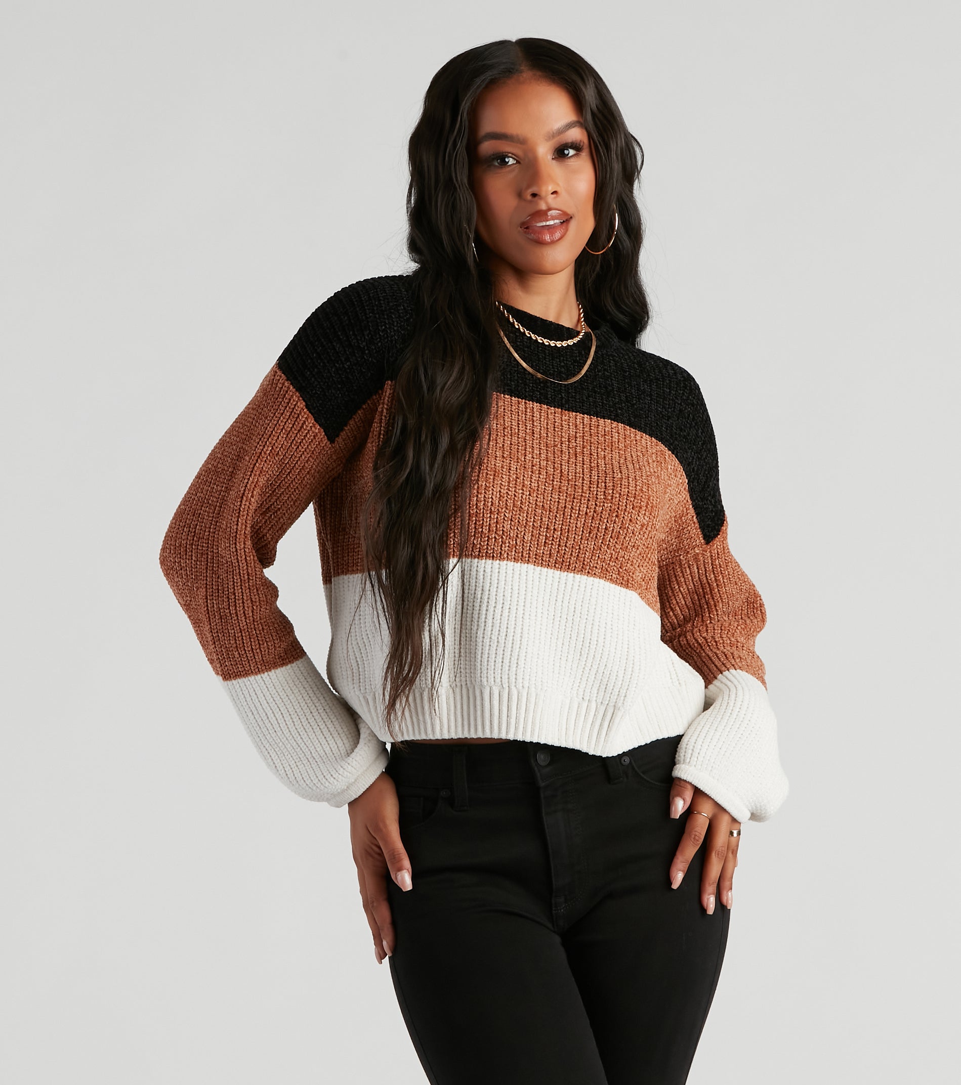 Ultimate Cozy Color Block Chenille Sweater