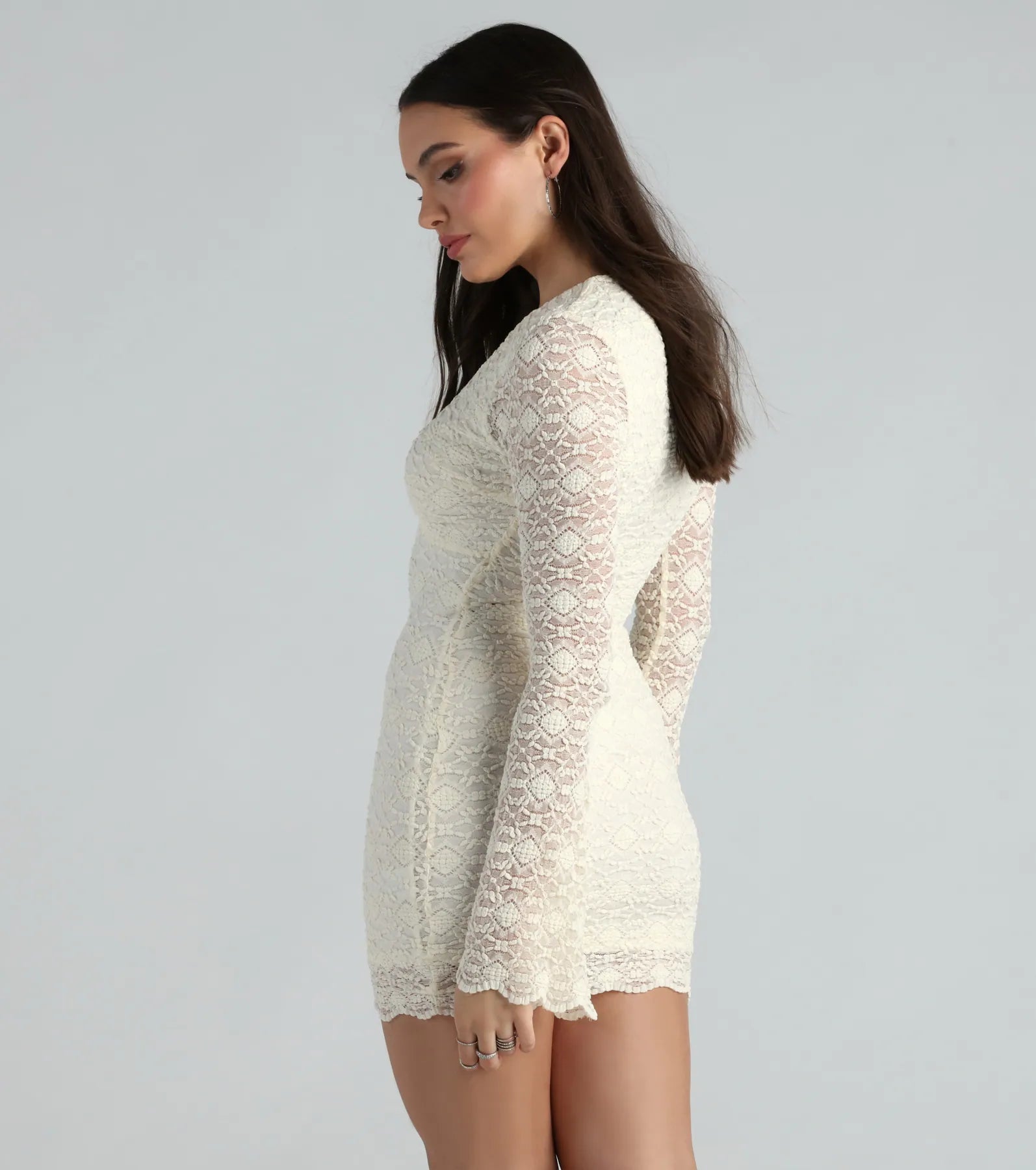 Ultimate Loved In Lace V-Neck Mini Dress