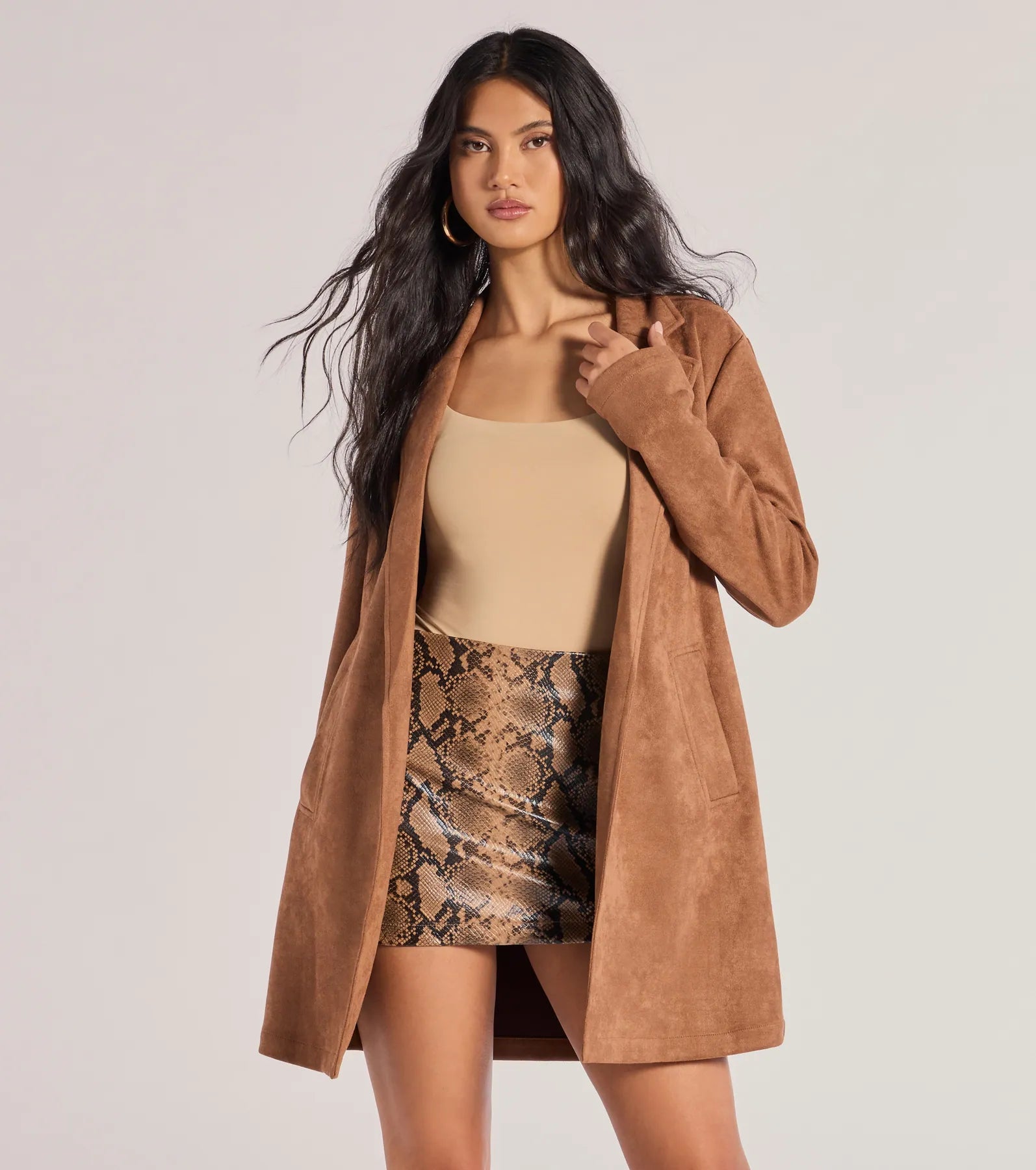 Premium Faux Suede Long Blazer - Ultimate Style Upgrade