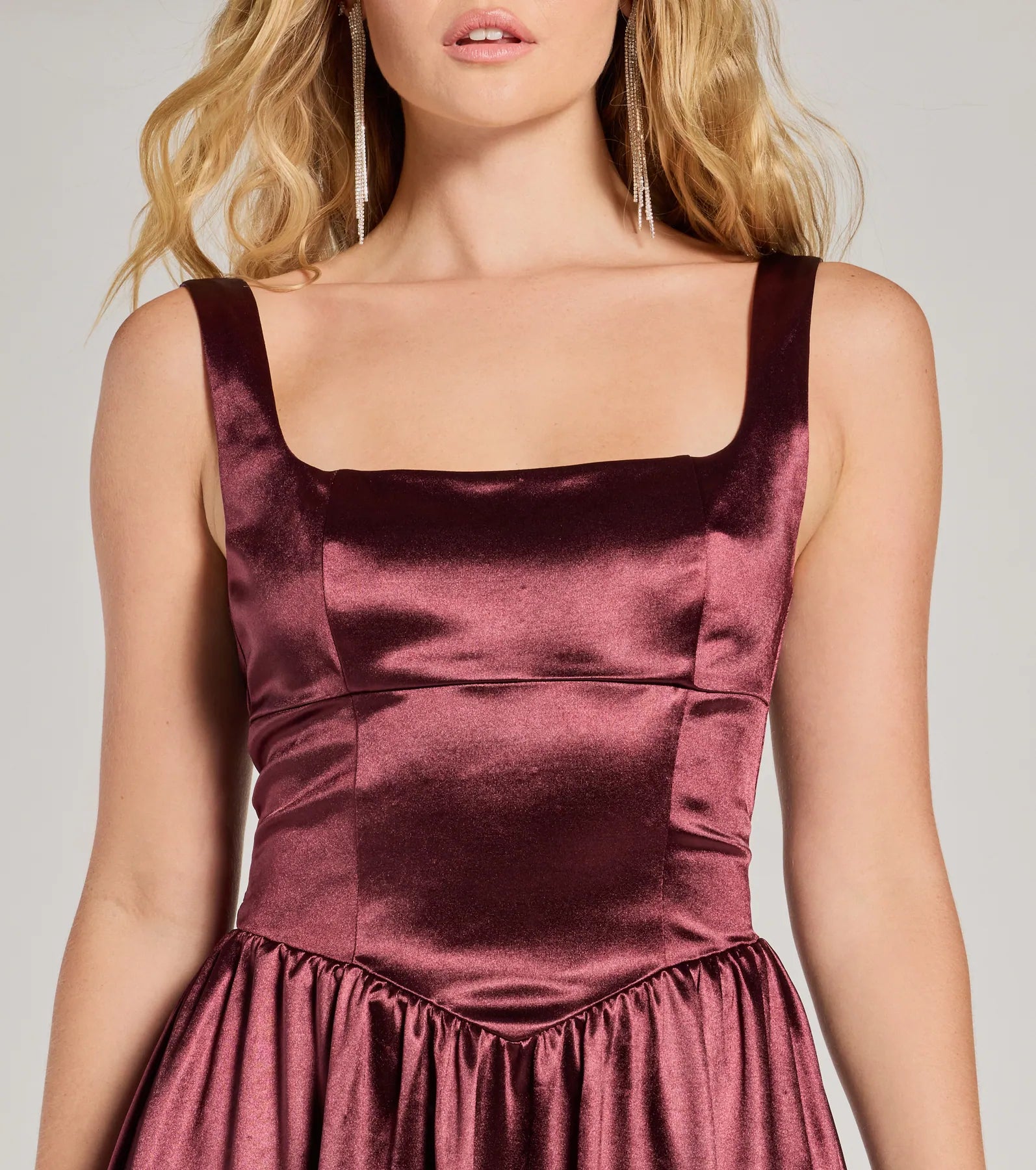 Premium Satin Skater Dress - Captivating Tie-Back Design