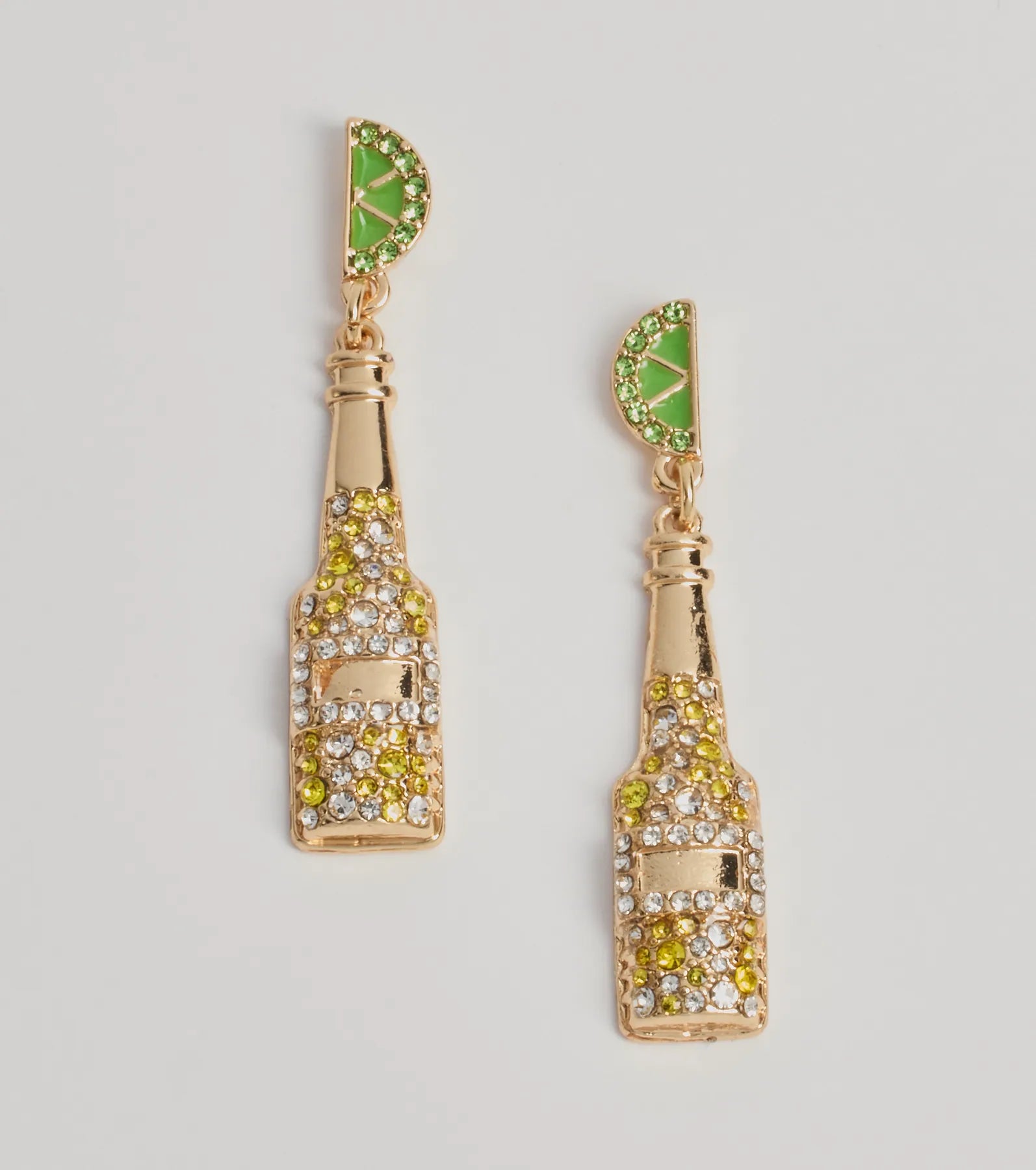 Ultimate Party Hour Rhinestone Beer & Lime Earrings